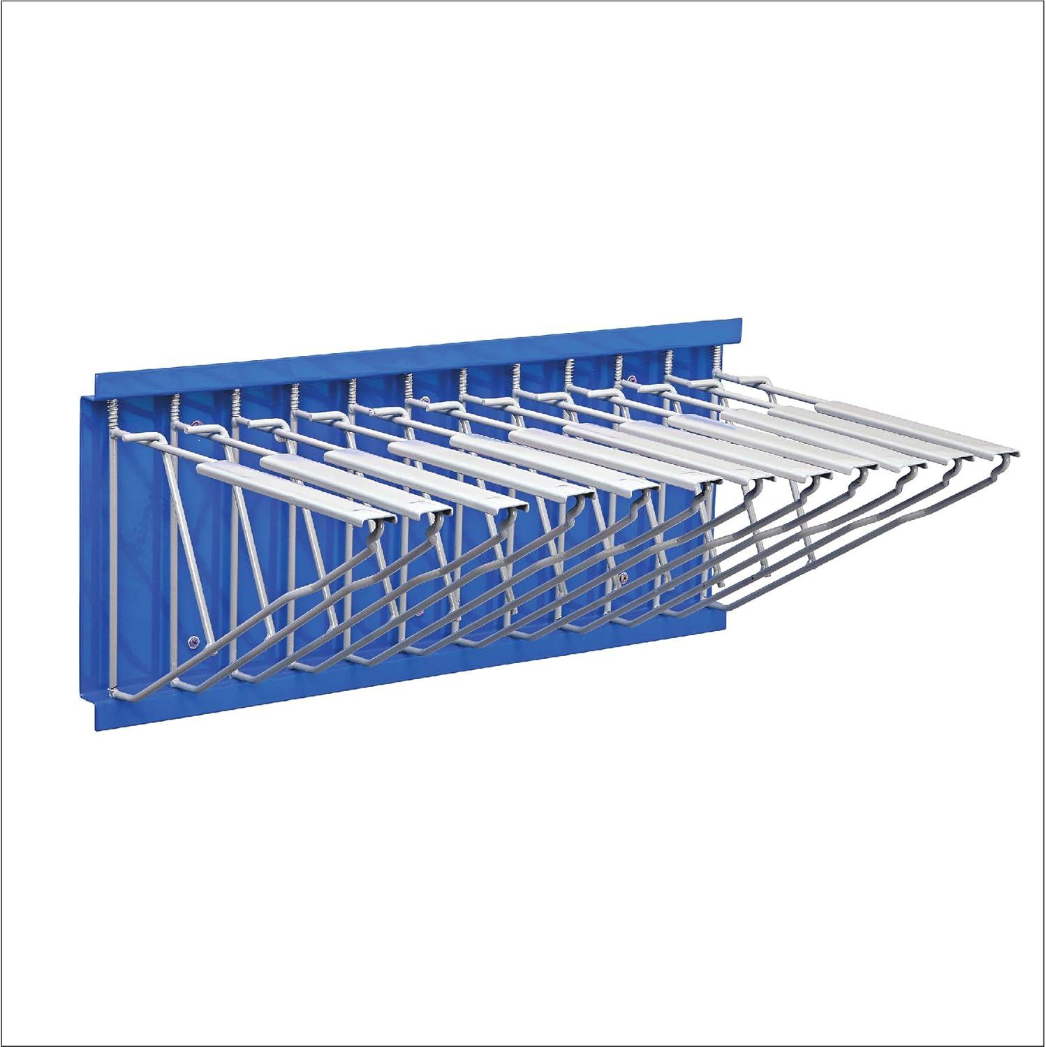 Black Steel Wall-Mounted Blueprint Rack with Pivot Brackets