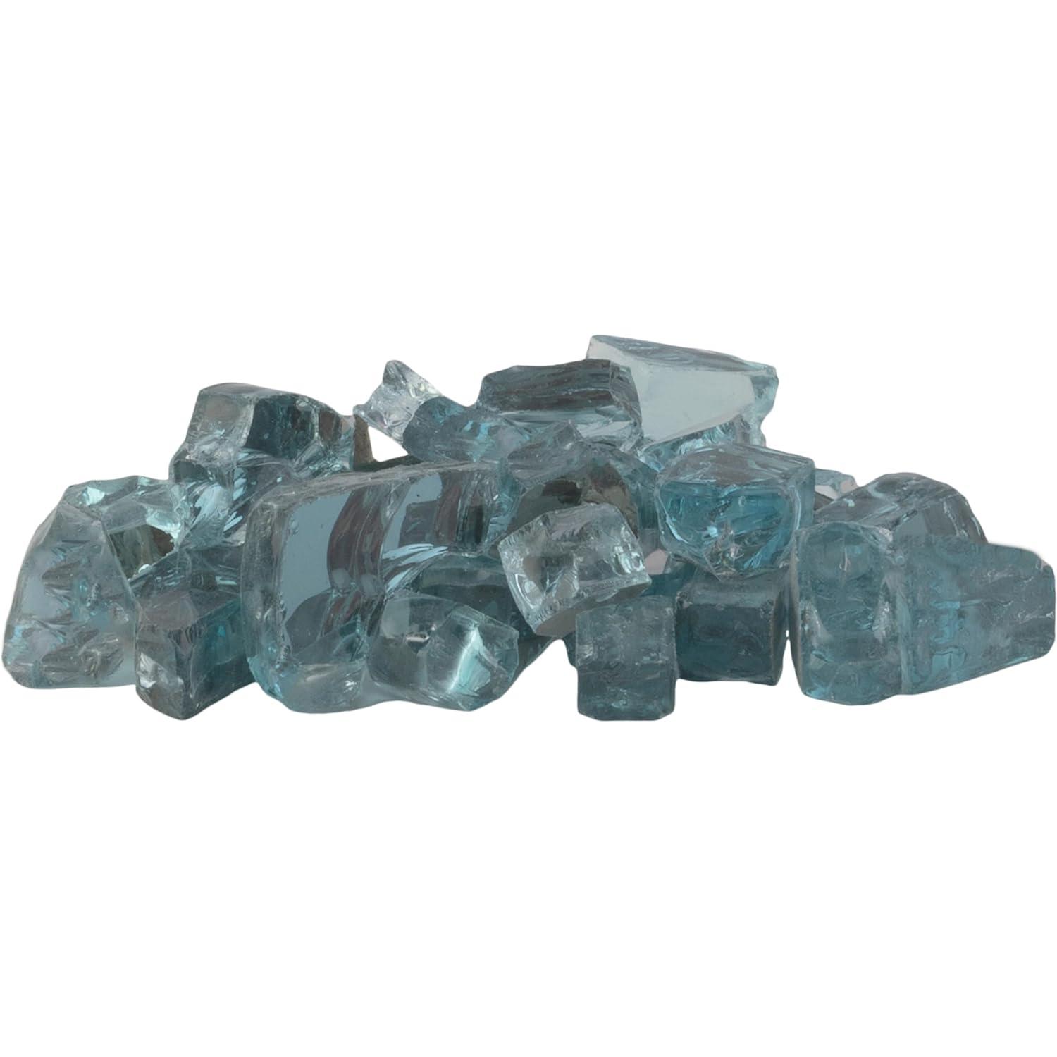 Pure Garden 10lbs Fire Pit Glass - 1/2-Inch Crushed Glass Rocks for Fireplaces, Landscape, Aquariums, or Vases
