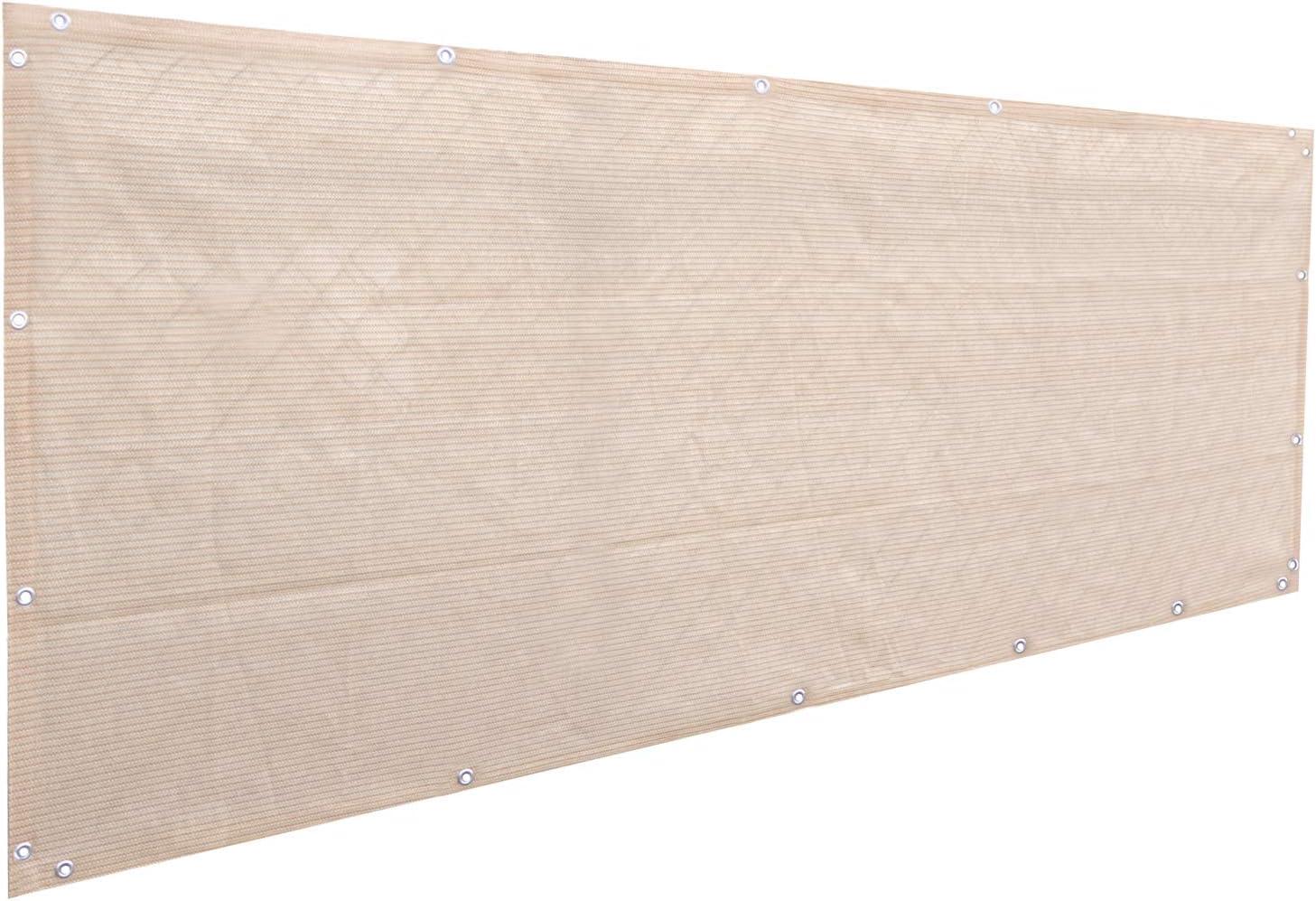 Alion Home Elegant Privacy Screen Windscreen Mesh for Balcony, Backyard, Deck, Patio, Fence, Pool, Porch, Railing - Brown/Mocha (3' x 3')