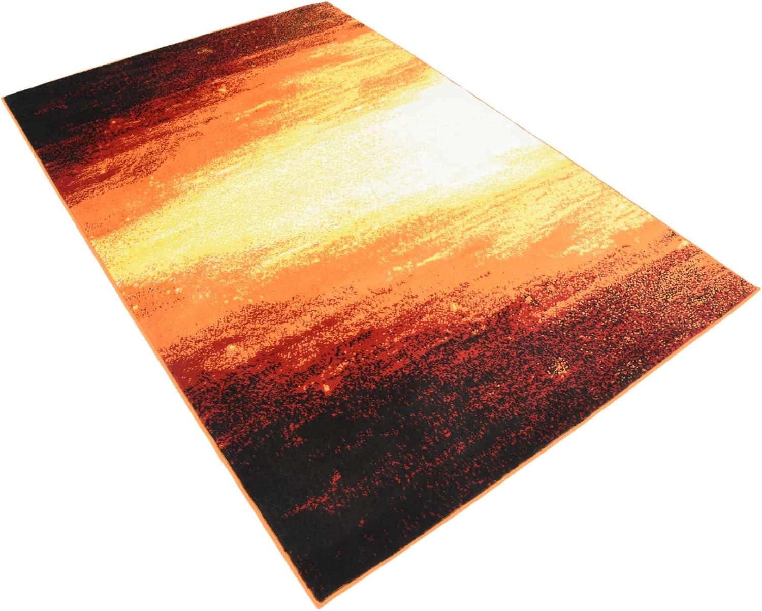 Unique Loom Metro Collection Area Rug - Sunlight (4' x 6' Rectangle Orange/Black)