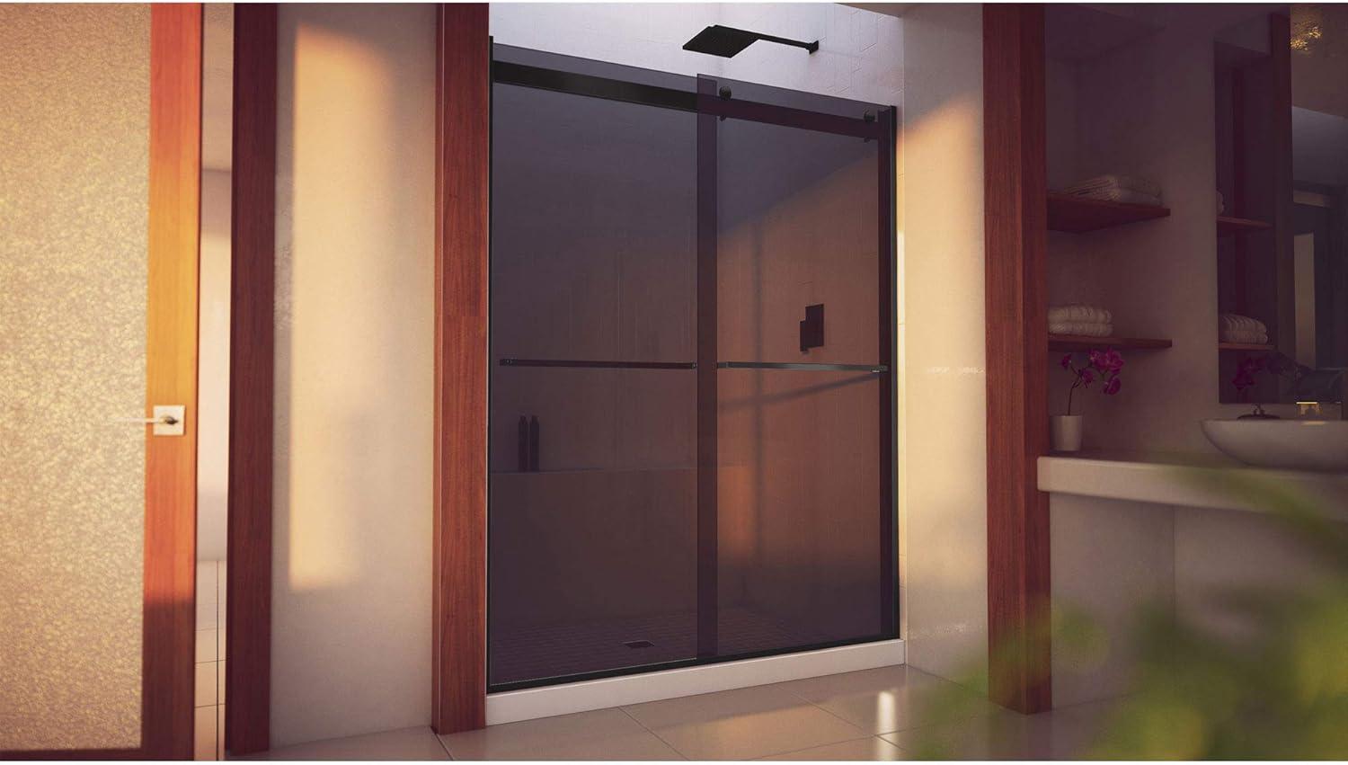 44" - 48" W 76" H Reversible Semi-Frameless Shower Door with ClearMax Technology