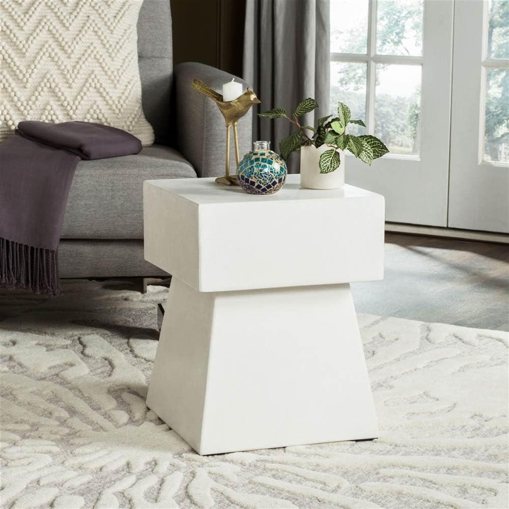 Zen Indoor/Outdoor Mushroom Modern Concrete 181 Inch H Indoor/Outdoor Accent Table - Ivory - Safavieh