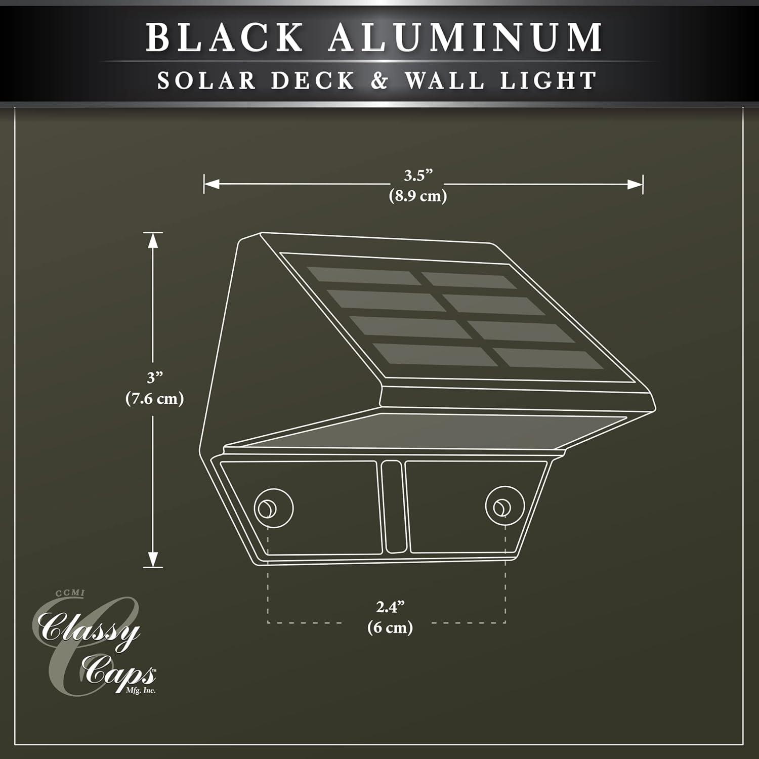 Black Aluminum Solar LED Deck and Wall Light