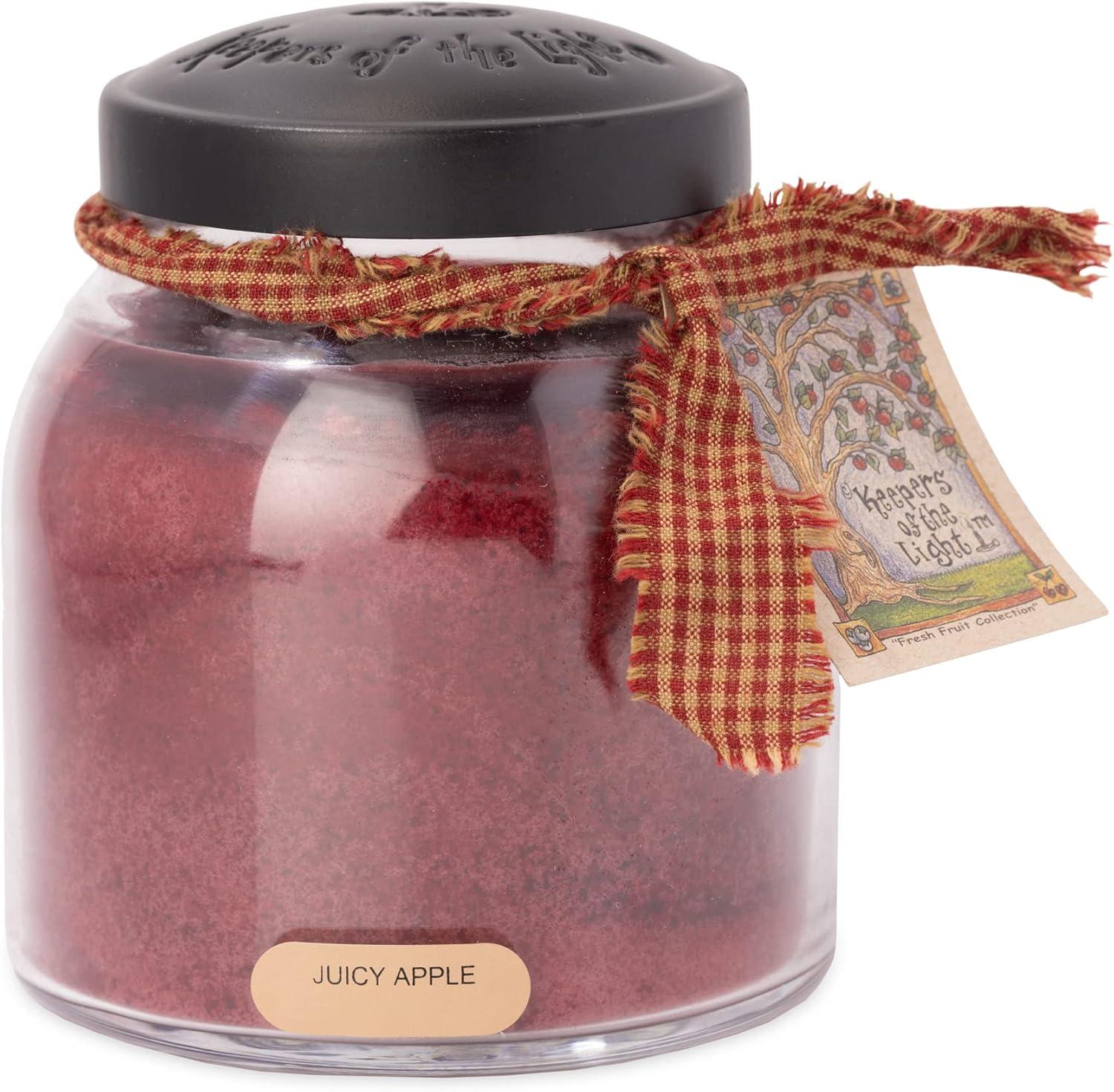 Juicy Apple Scented Soy Candle in Black Jar with Ribbon, 34oz