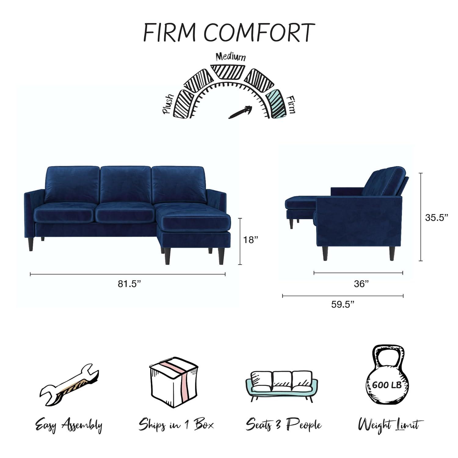 Winston 81.5" Wide Reversible Sofa & Chaise with Ottoman