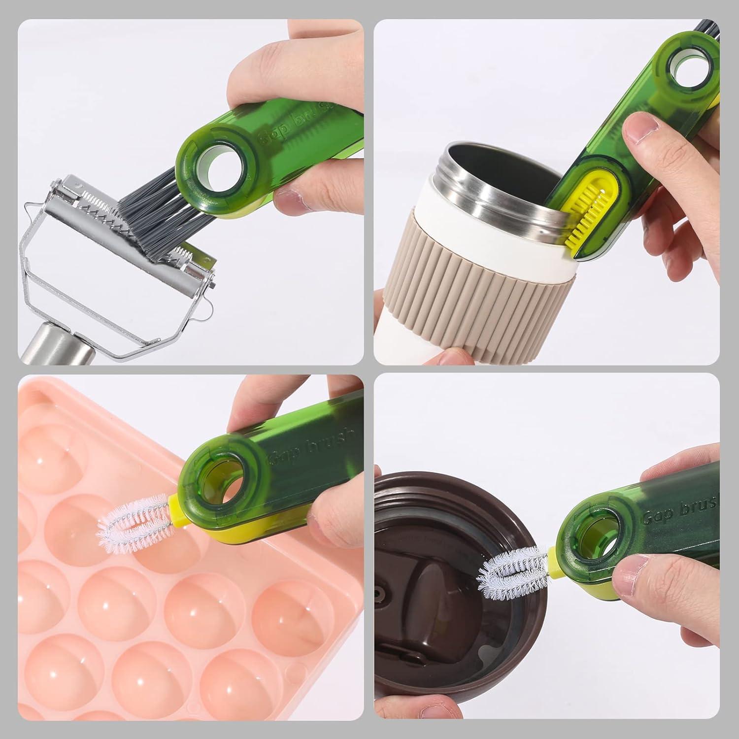 3 in 1 Cup Lid Gap Cleaning Brush Set, Multifunctional Insulation Bottle Cleaning Tools, Mutipurpose Tiny Silicone Cup Holder Cleaner, Home Kitchen Cleaning Tools