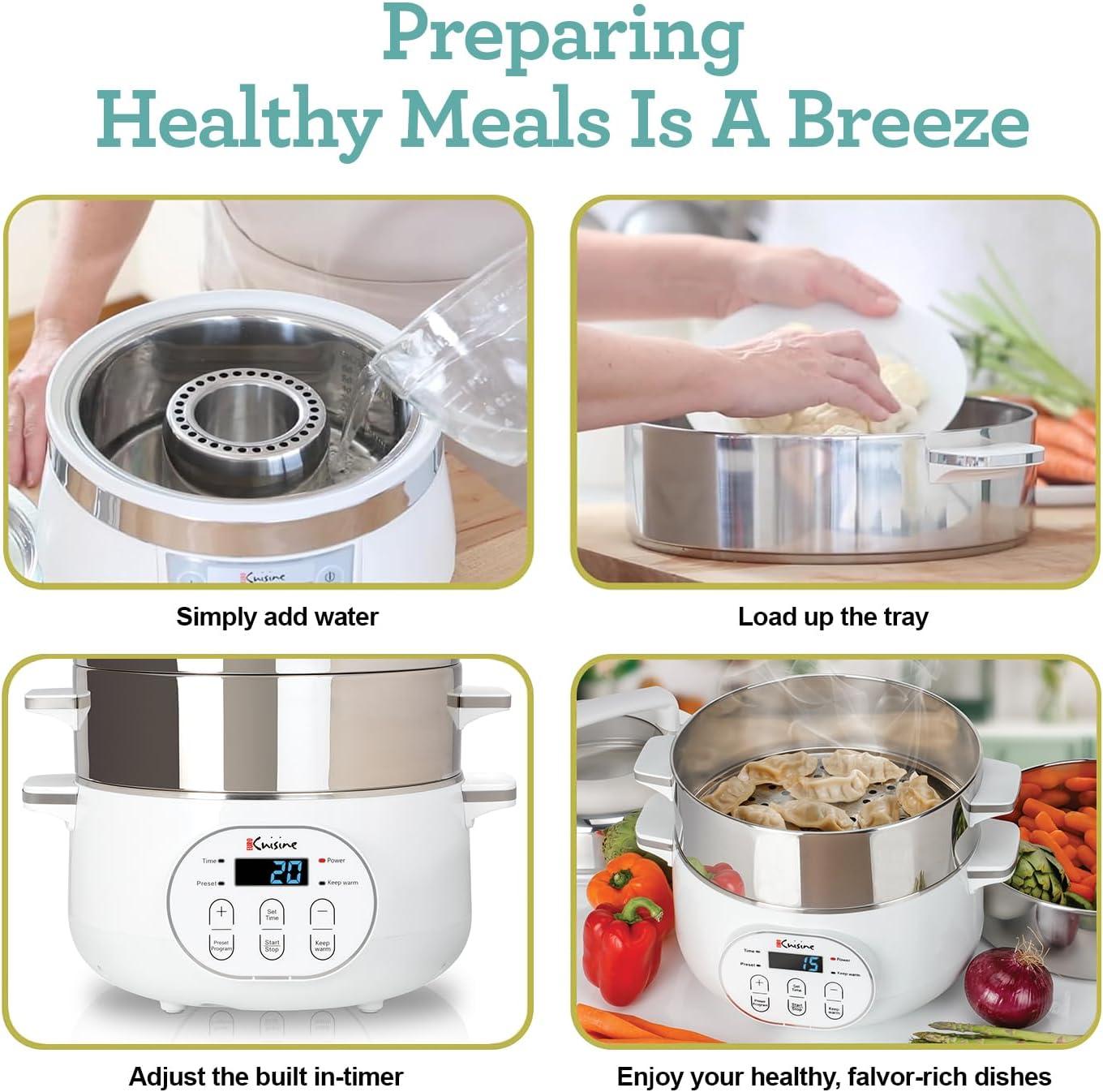 Stainless Steel 8.5 Qt Electric Food Steamer with LCD Display