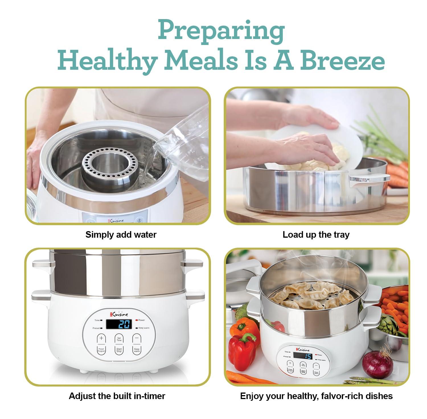 Stainless Steel 8.5 Qt Electric Food Steamer with LCD Display