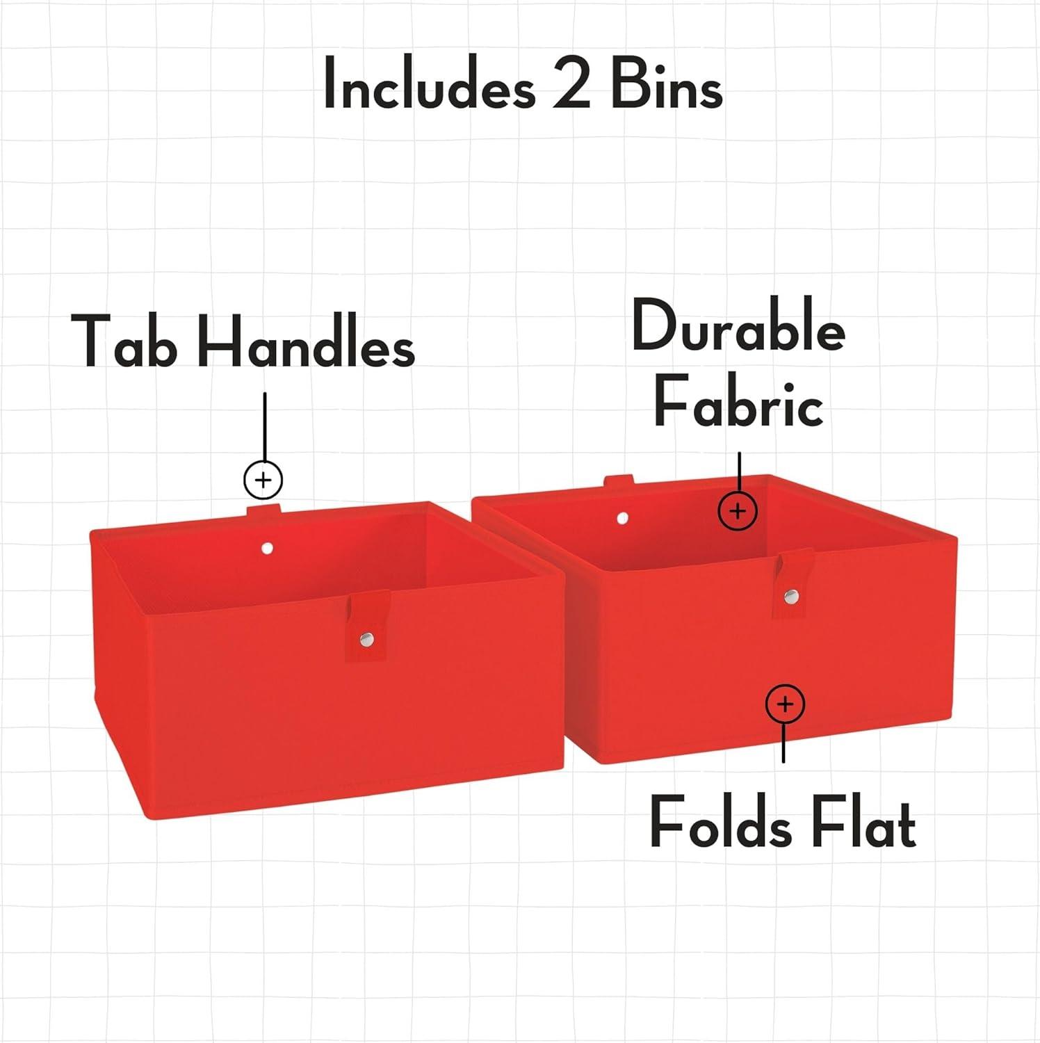 RiverRidge Home RiverRidge Kids 2pc 5" Fabric Collapsible Storage Cube Organizers for Playroom Organization (Set of 2)