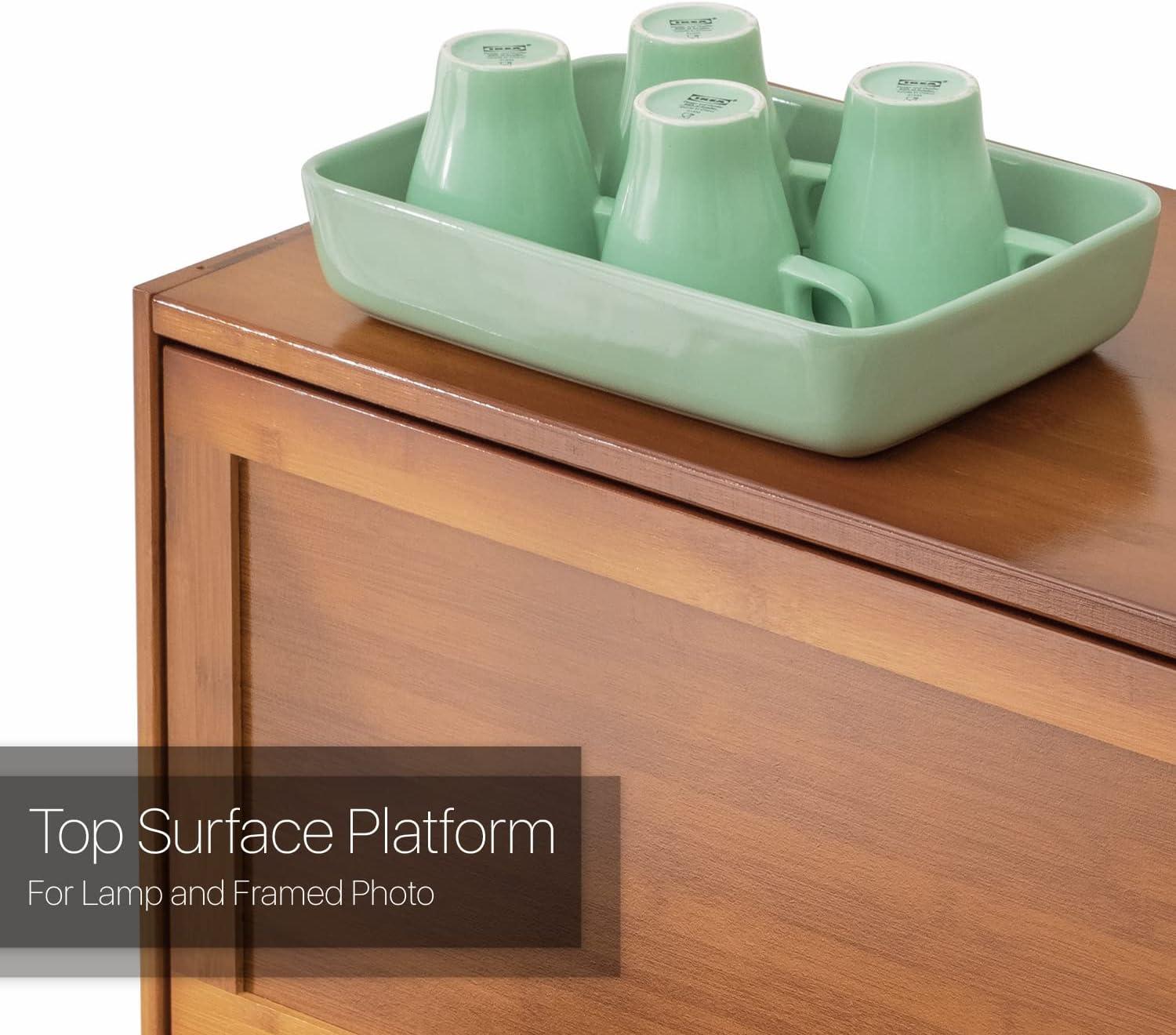 MoNiBloom Bamboo 10 Tiers 30 Pairs Shoe Storage Cabinet, Sneakers Shelf Rack, Brown, for Entryway