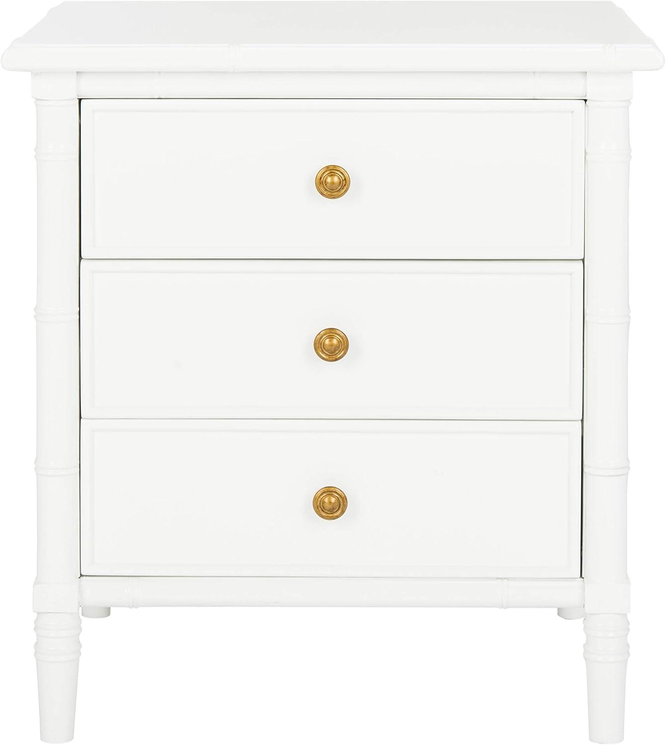 Mina 3 Drawer Nightstand - NST3500 - Grey/Gold - Safavieh