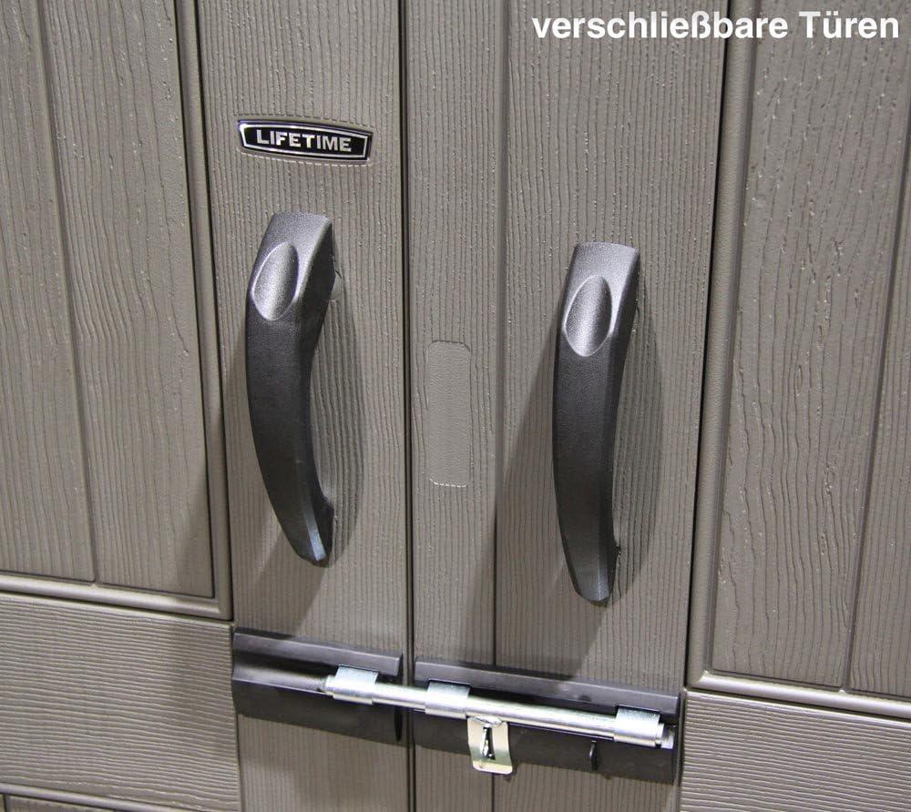 Lifetime Lifetime 7 Ft. x 4.5 Ft. High-Density Polyethylene (Plastic) Outdoor Storage Shed with Steel-Reinforced Construction