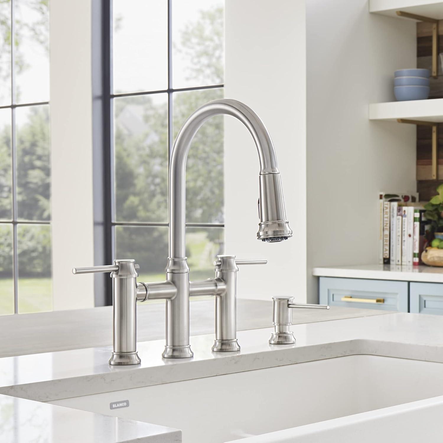 Empressa Pull Down Dual Spray Bridge Faucet