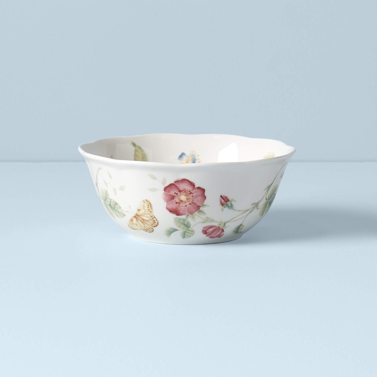 Lenox Butterfly Meadow Large All-Purpose Bowl, White Porcelain, 34 oz. Capacity