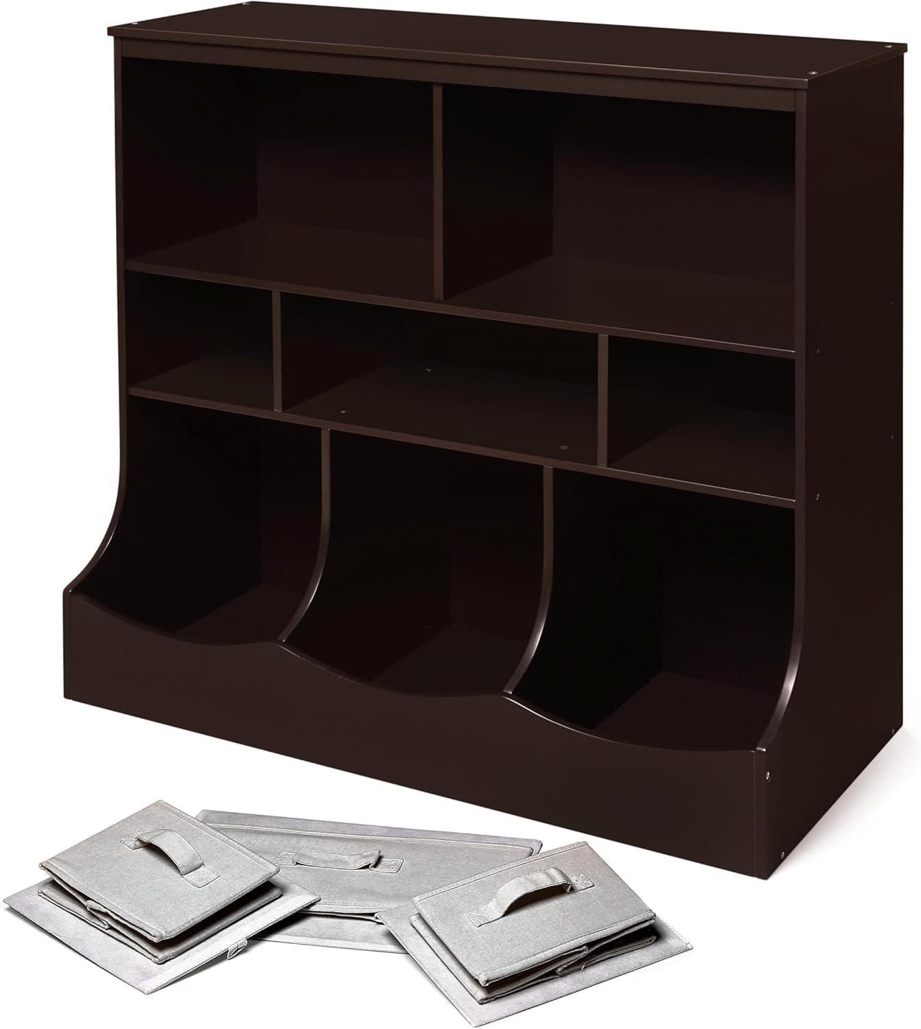Badger Basket Combo Bin Storage Unit with Three Baskets - Espresso