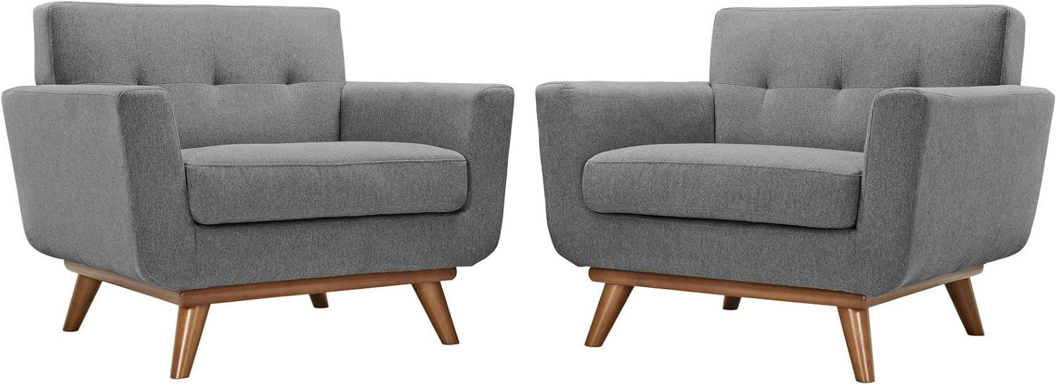 Modway Engage Fabric Armchair in Expectation Gray (Set of 2)