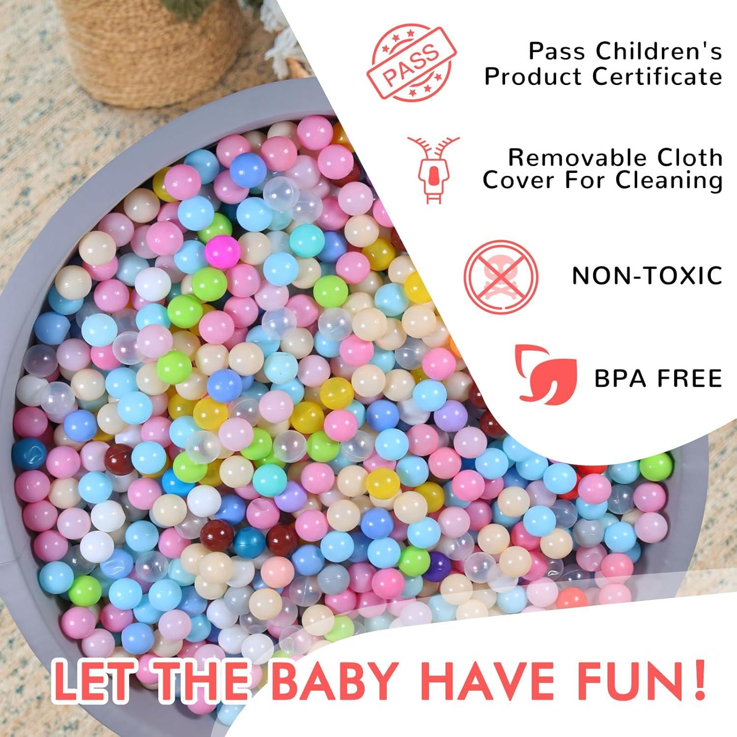 Foam Ball Pit for Kid, Kids Soft Ball Pit,Kiddie Balls PoolIdeal Gift Toys for Children, 47 Inch