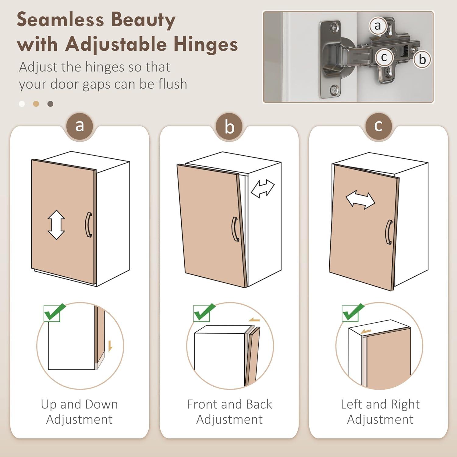 HOMCOM Kitchen Buffet with Hutch, Storage Pantry with 3 Cabinets, 2 Open Shelves and Large Countertop, White