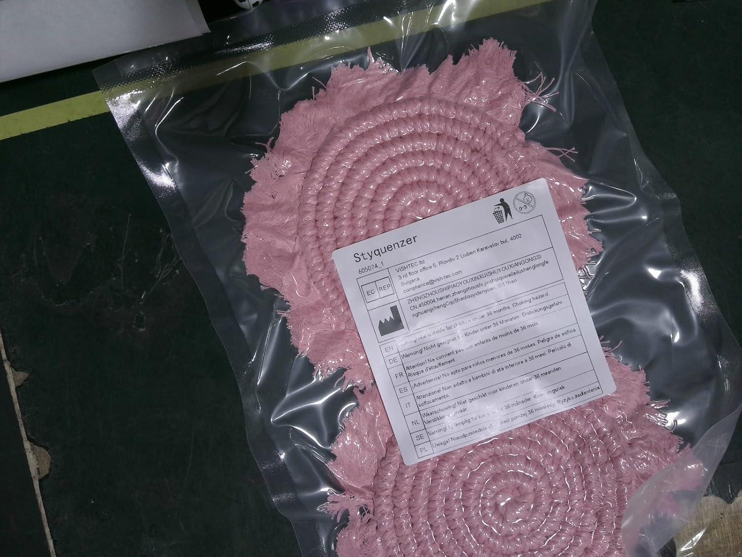 2 Posavasos Bohemios de Macramé para Bebidas, Posavasos Absorbentes con Borla, Posavasos Redondos de Algodón Hechos a Mano de 7 Pulgadas para Mesa de Escritorio, Cocina, Oficina, Hogar, Bar, Protección de Mesa, Regalo de Inauguración de la Casa, Rosa