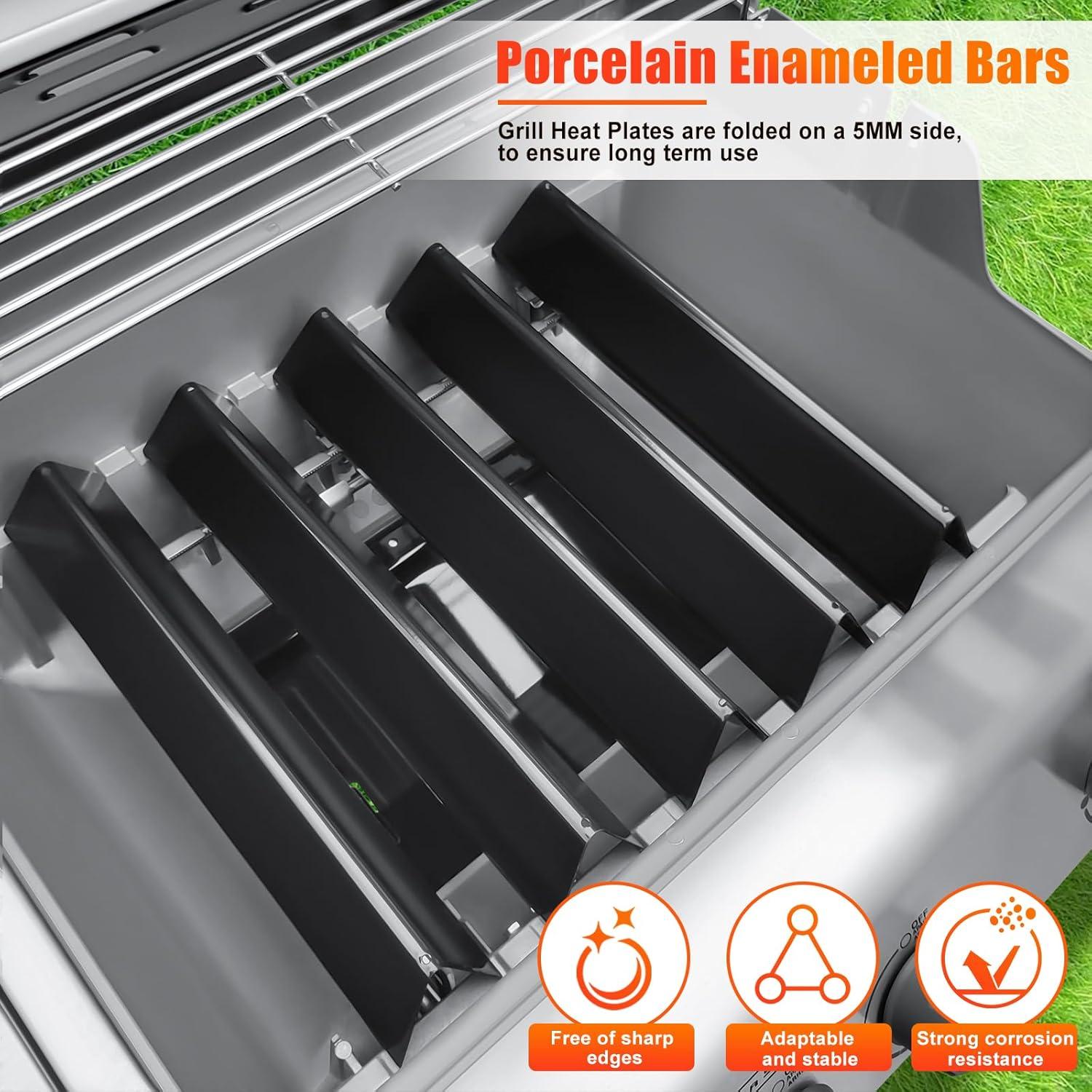 Flavorizer Bars for Weber Spirit E310 310 Grill Parts, Porcelain-Enameled Flavor Bars Replacement for Weber Spirit 300 Series Grill with UP-Front Controls 15.3 inch Set of 5