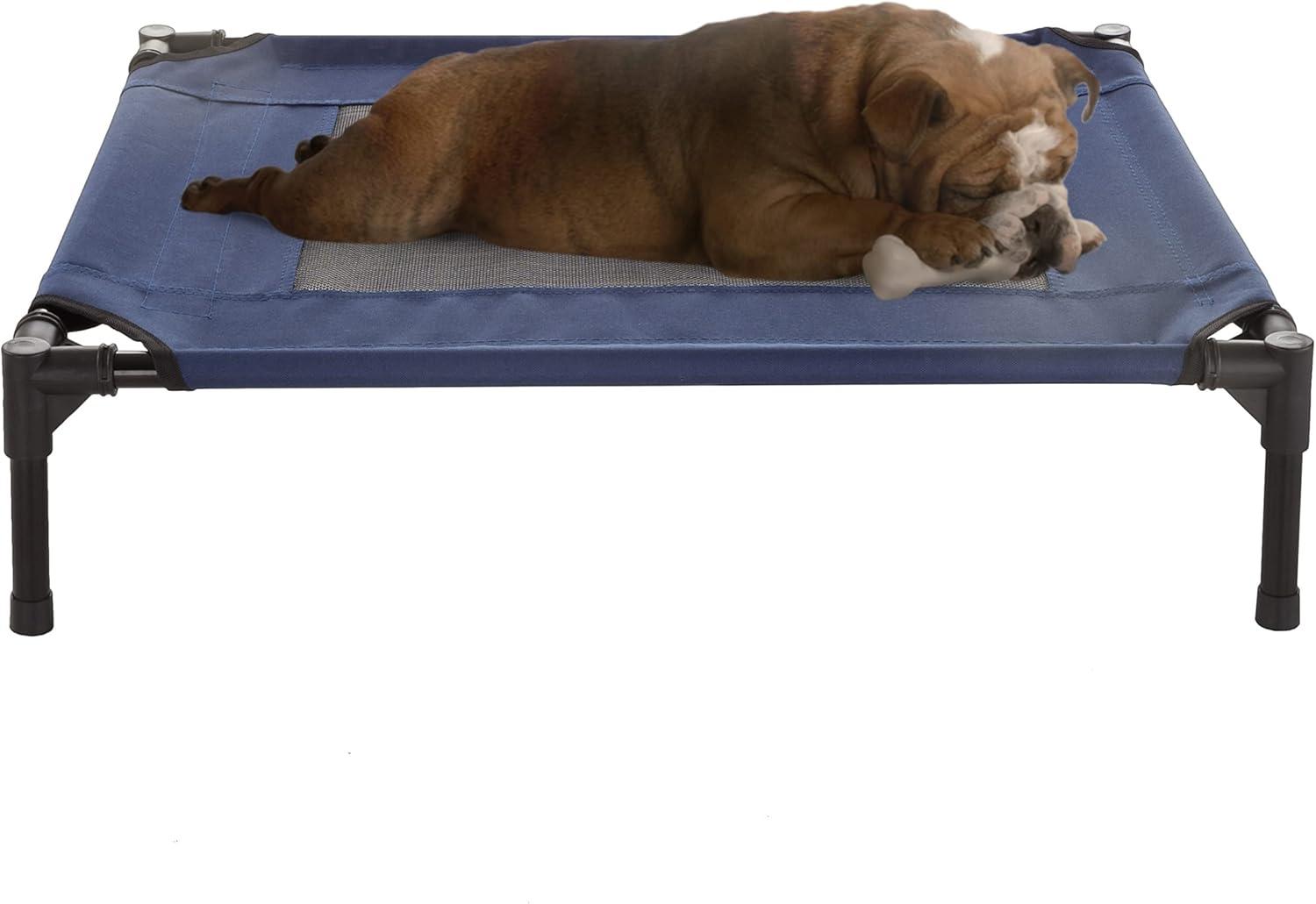 Pet Adobe Portable Raised Cot Style Pet Bed - Navy Blue