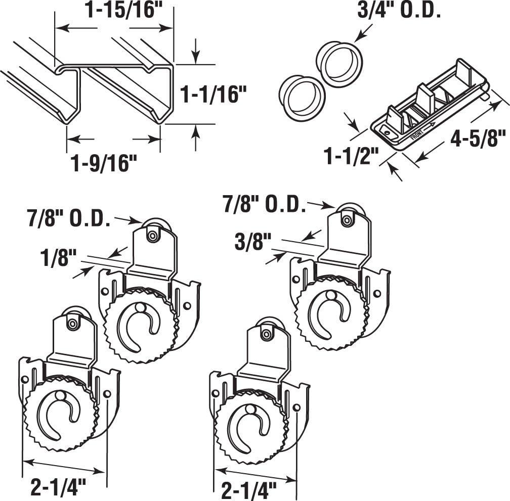 Prime-Line 60 in. Galvanized Steel Sliding Door Hardware Kit