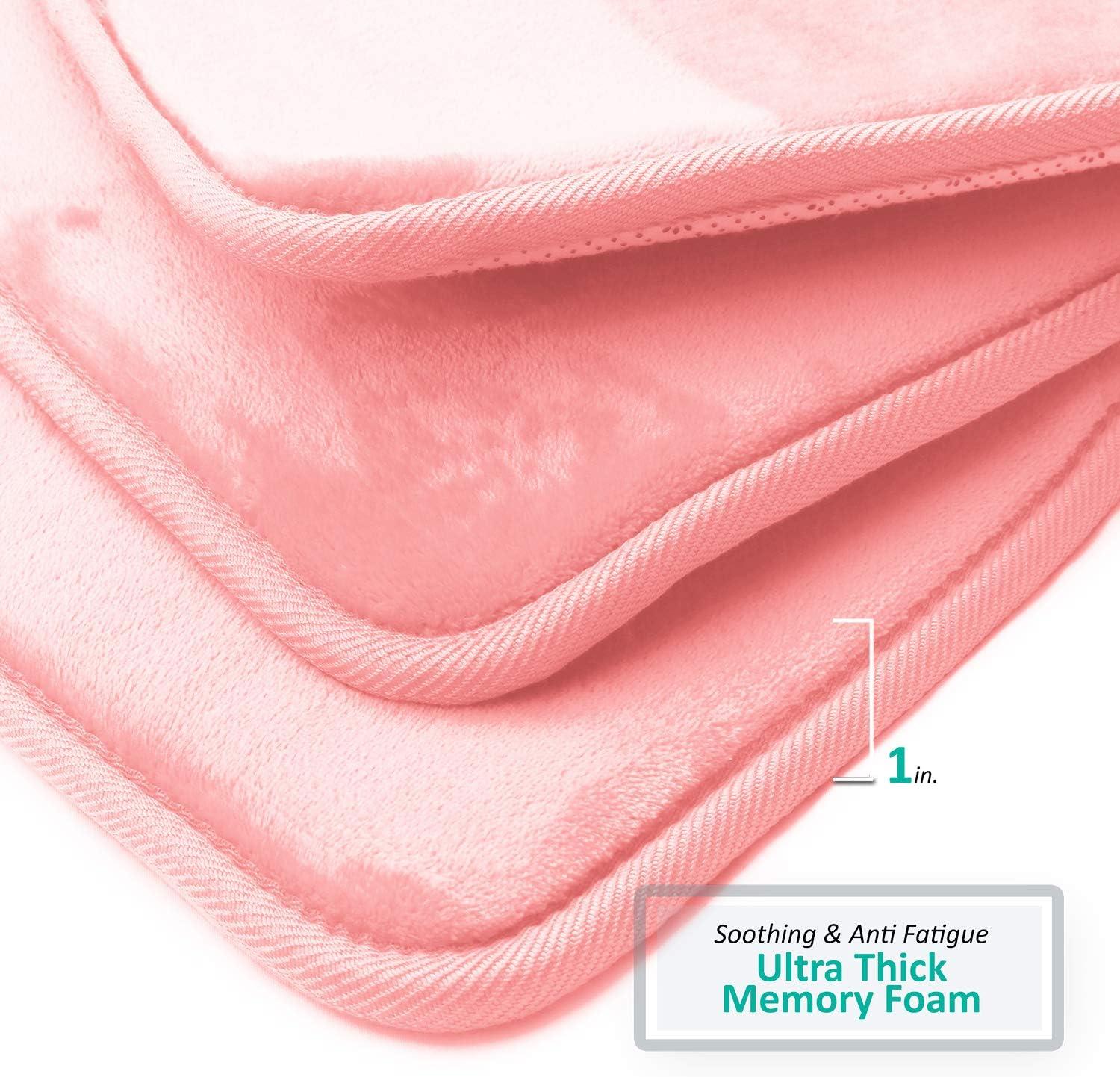 Clara Clark Ultra Soft and Absorbent Memory Foam Bath Rug Set with Non-Slip Backing