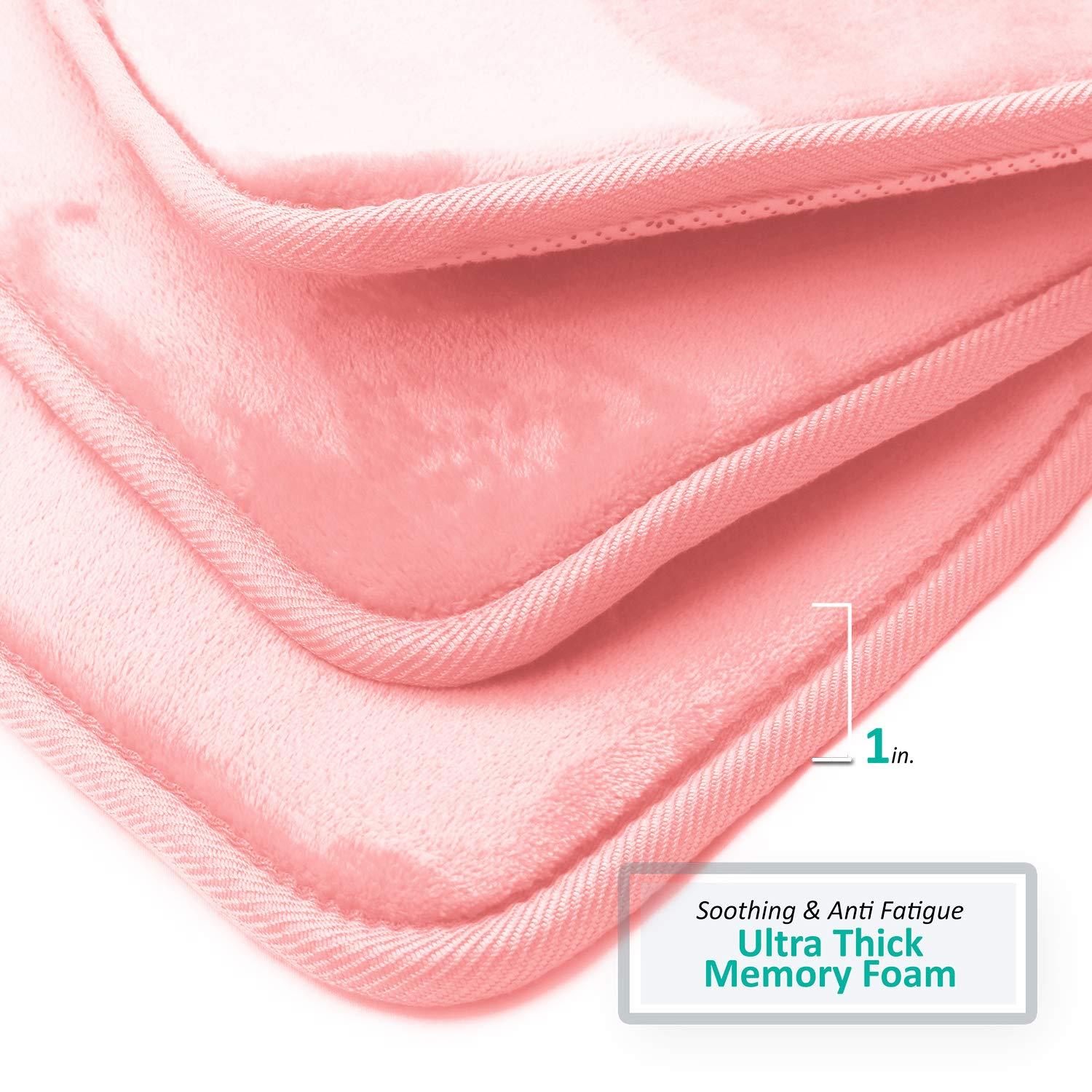 Clara Clark Ultra Soft and Absorbent Memory Foam Bath Rug Set with Non-Slip Backing