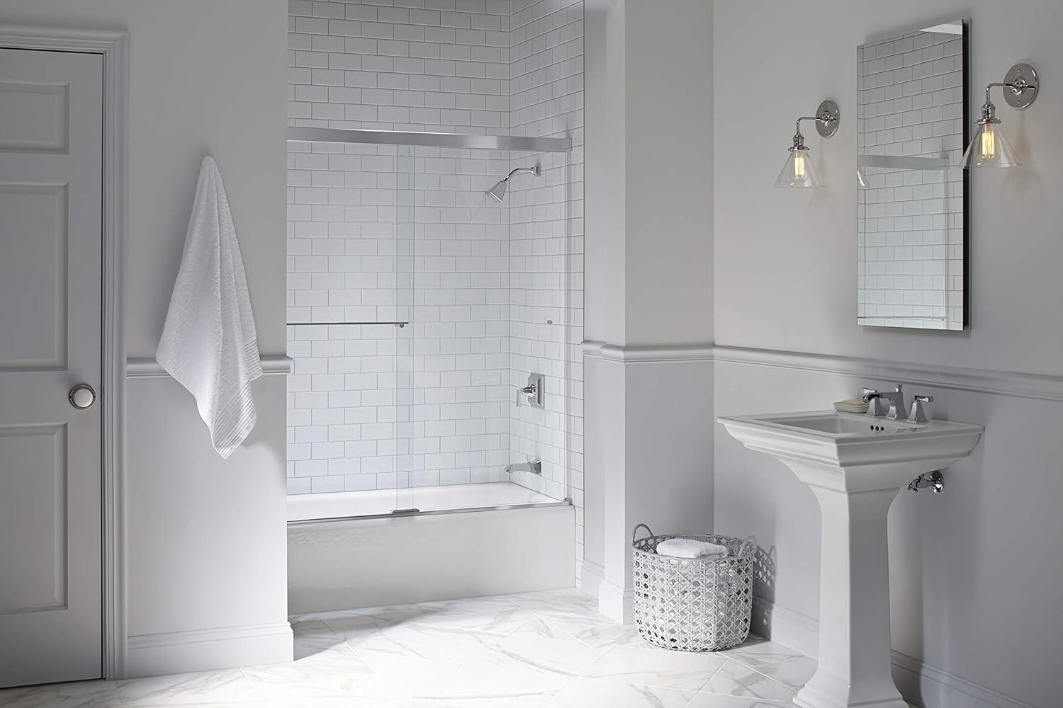 Revel 59.63'' x 55.5'' Double Sliding Bath Door with CleanCoat® Technology