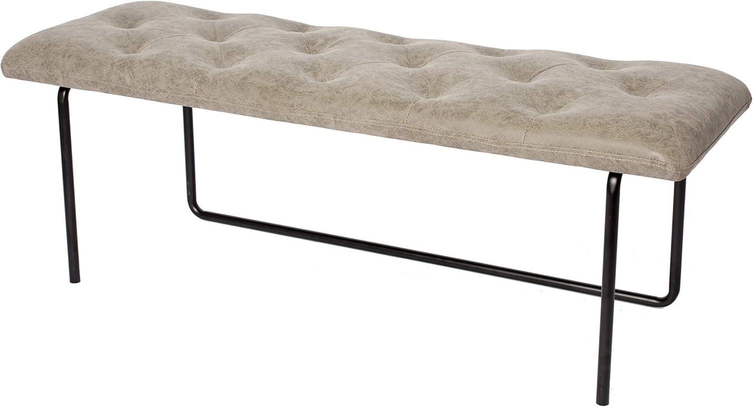 Aria Urban Charm Light Gray and Black Ottoman Bench