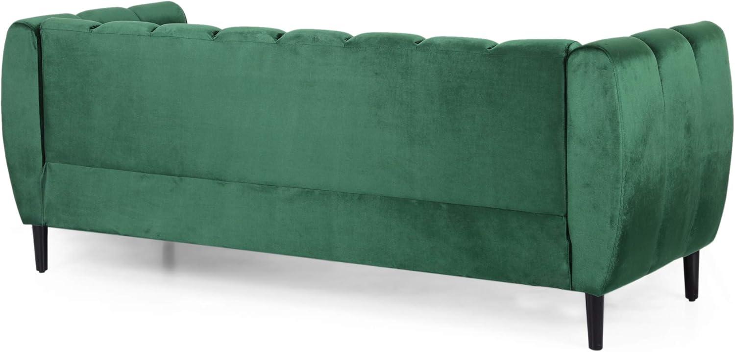 Christopher Knight Home Bobran Modern Wood and Velvet 3 Seater Sofa