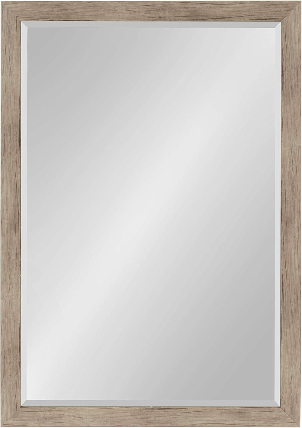 Rustic Brown Rectangular Wall Mirror, 27x39, Modern Farmhouse Design