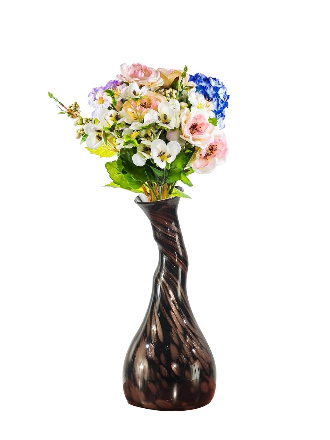 Springdale 15.75"H Twisted Gourd Hand Blown Art Glass Vase