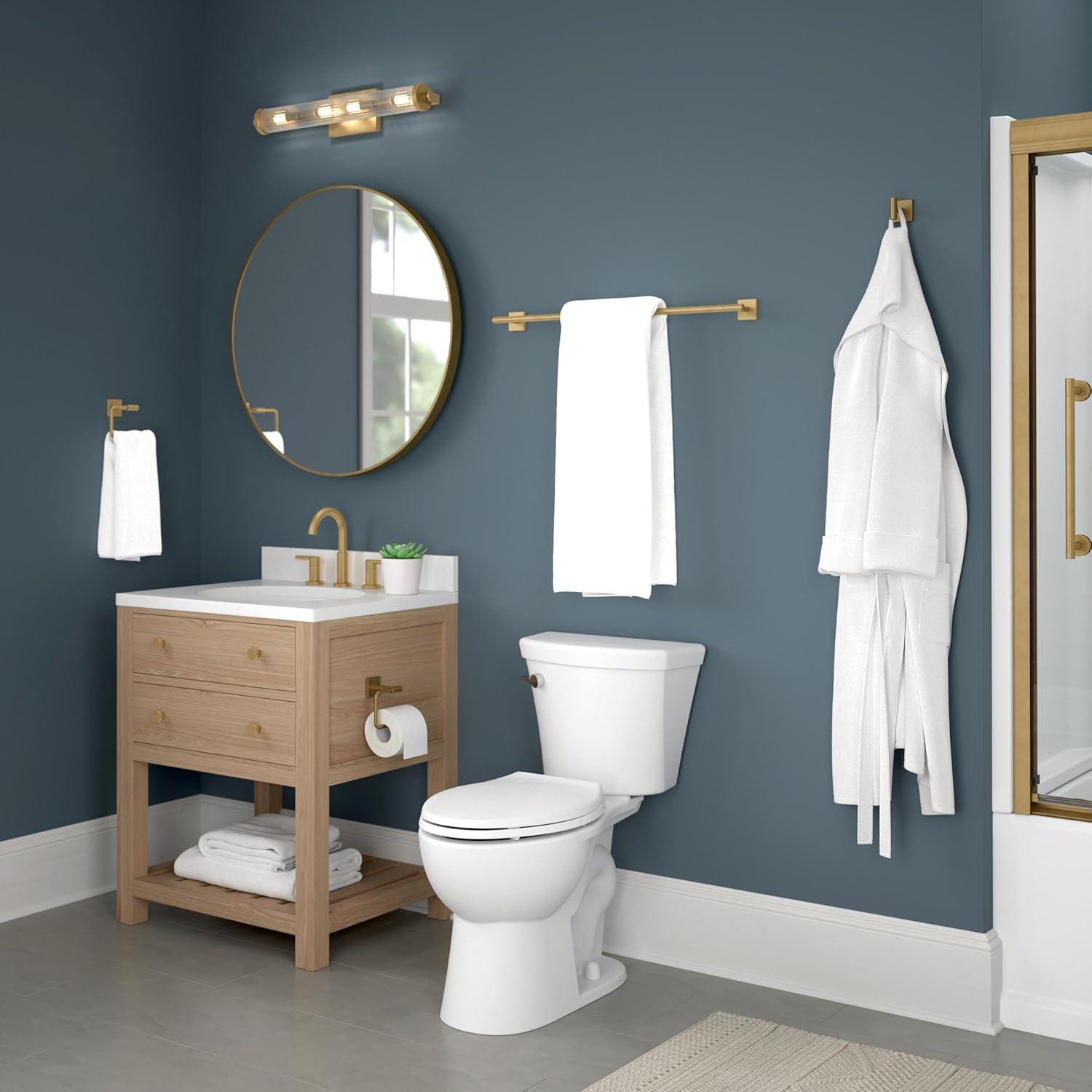 Franklin Brass Nash 4-Piece Bath Hardware Set 18" Towel Bar w/ Extender Toilet Paper Holder Towel Holder Towel Hook NASH64-SG