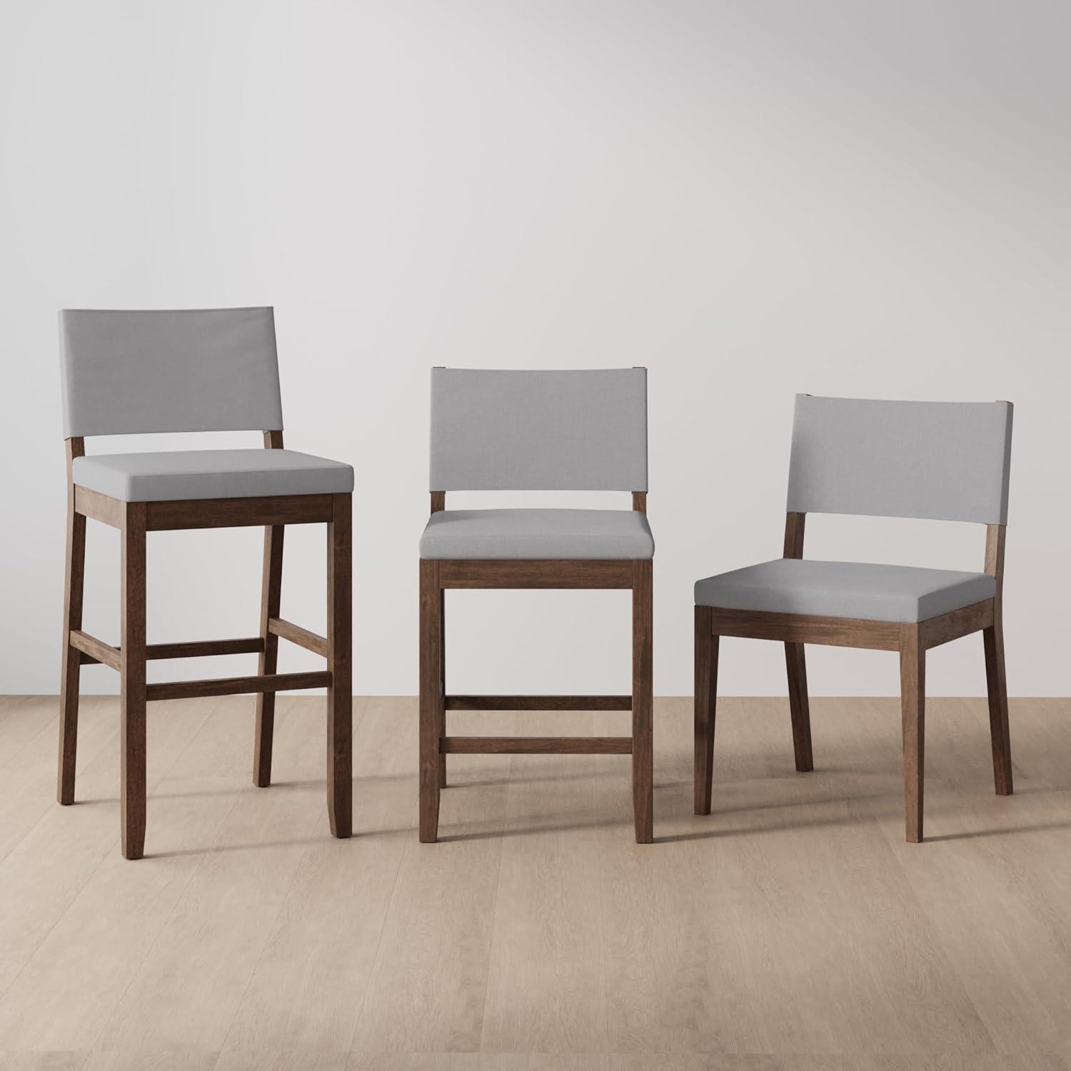 Nathan James Linus Set of 2 Counter Height Barstools Gray