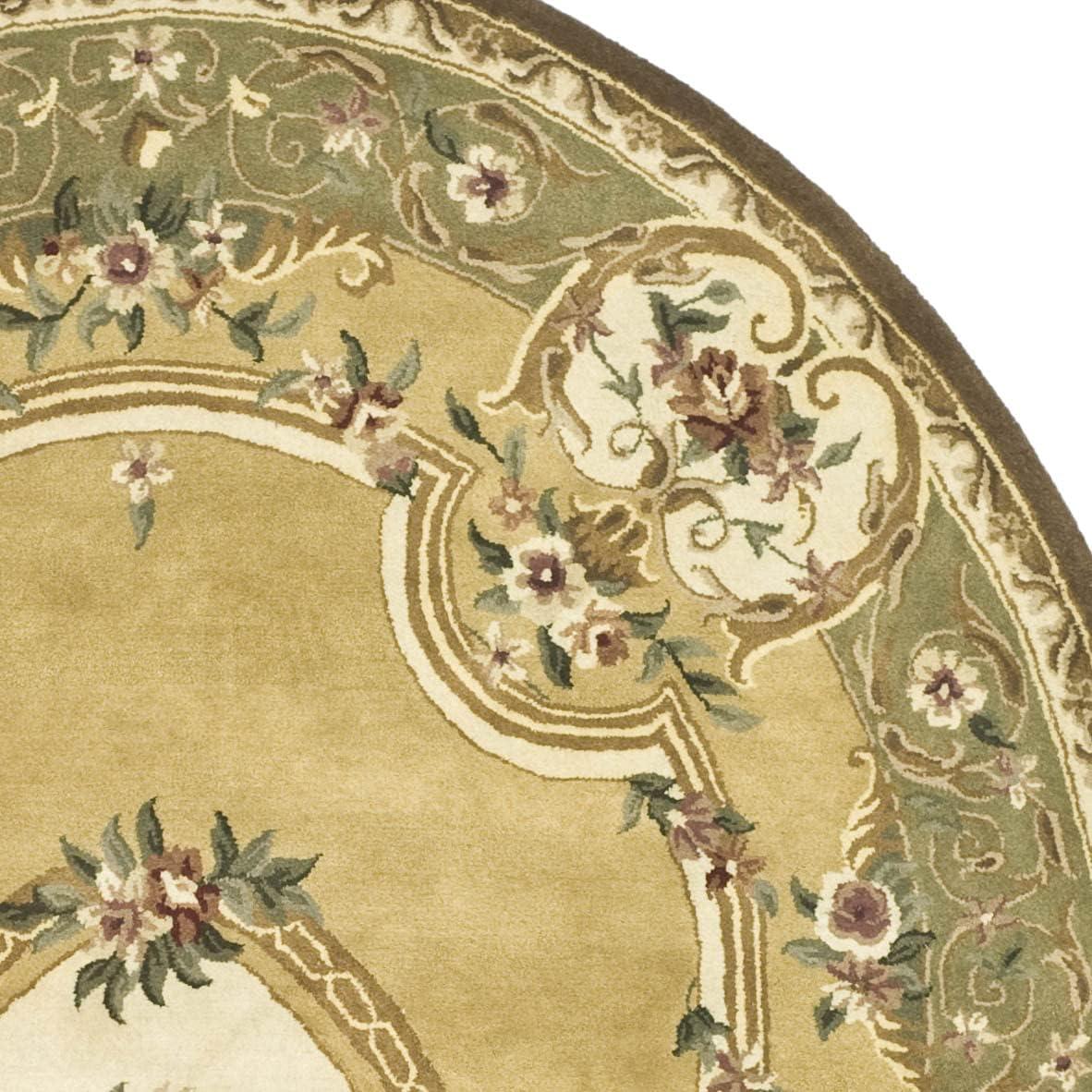 Classic CL280 Hand Tufted Area Rug - Light Gold/Green - 7'6"x9'6" Oval - Safavieh.