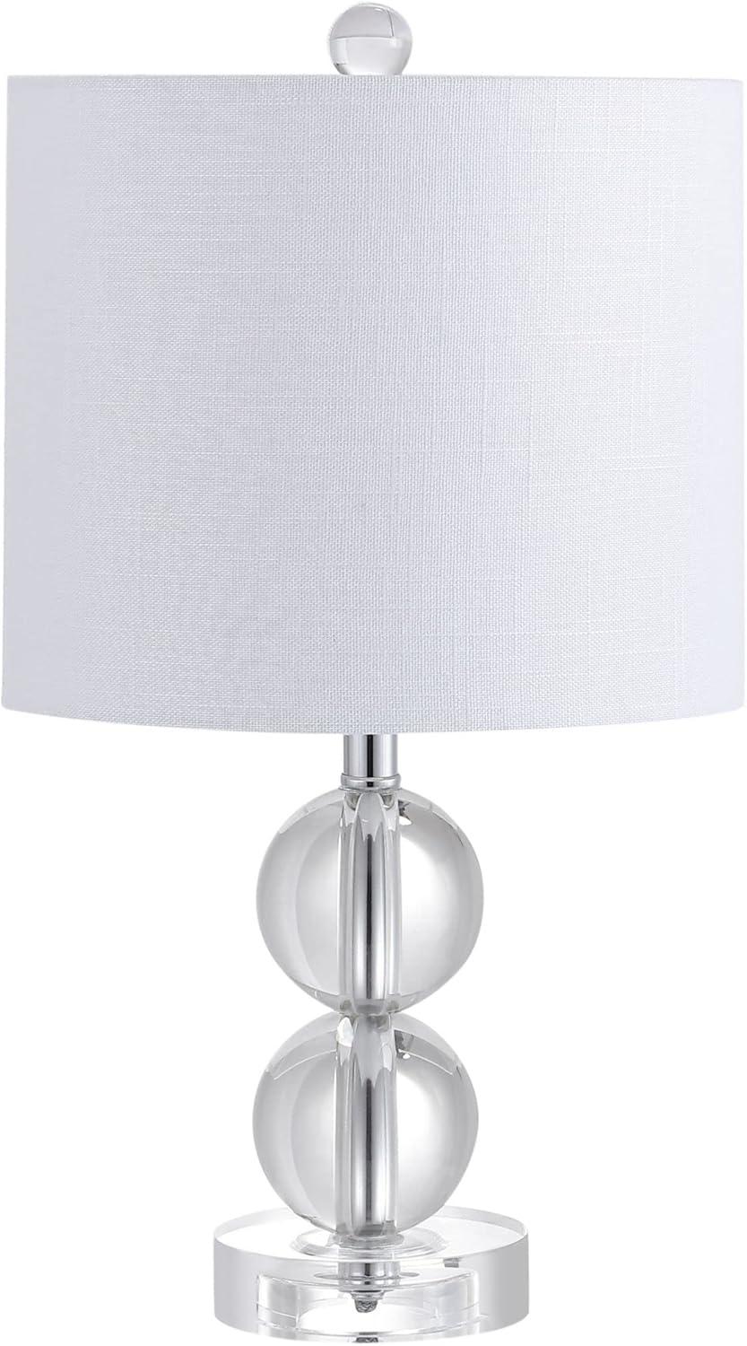 Brooklyn 17.5" Clear Crystal LED Table Lamp with White Shade