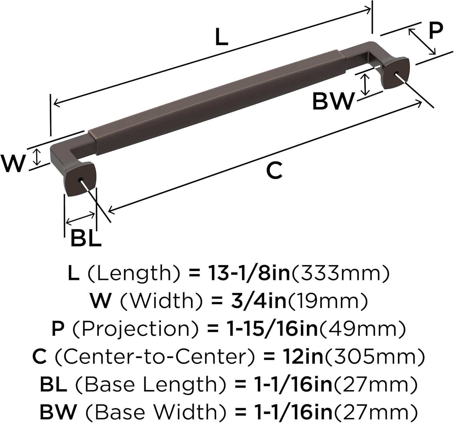Amerock Stature 12 inch (305mm) Center-to-Center Oil-Rubbed Bronze Appliance Pull