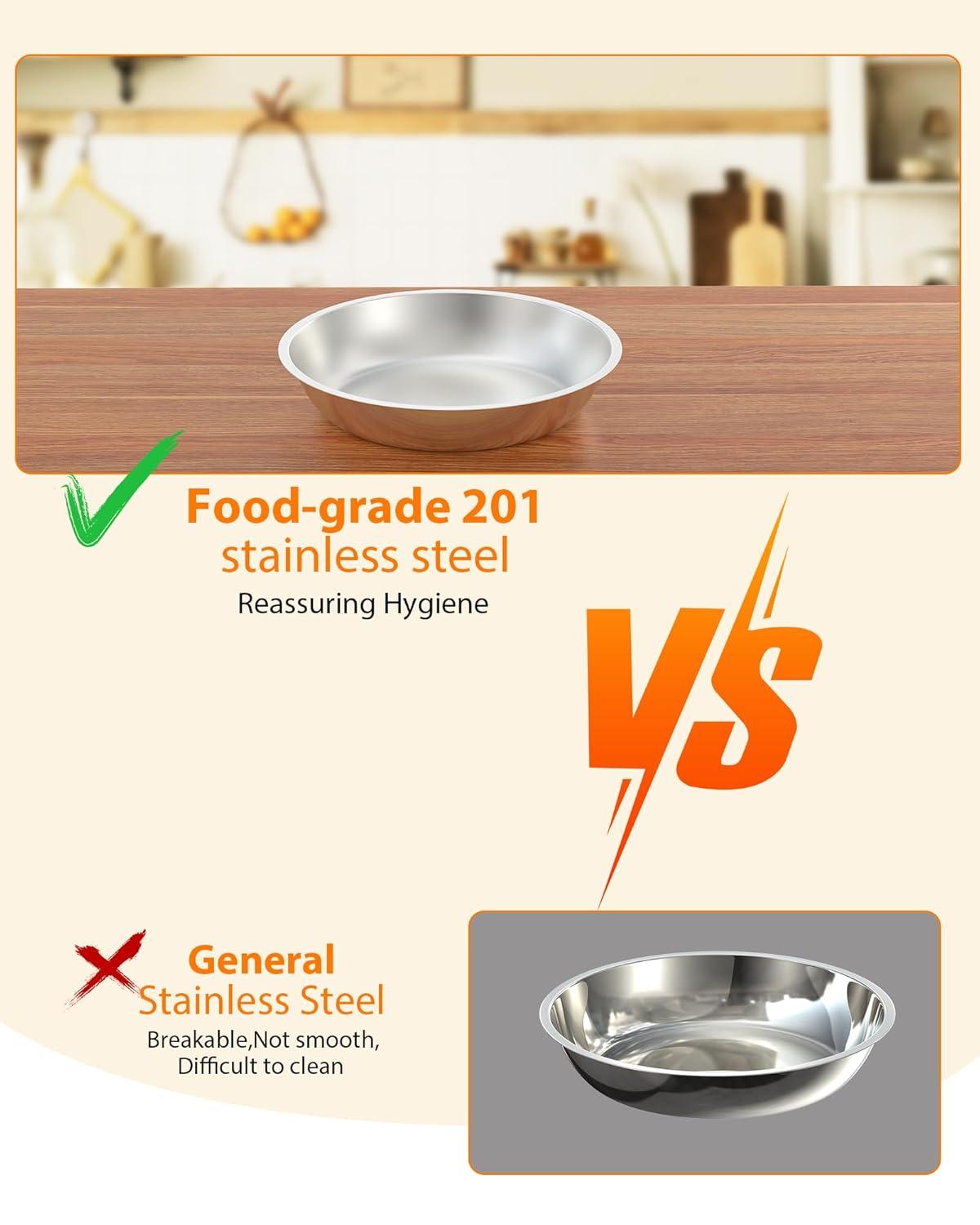 5QT round chafing dish buffet set (2-pack) in Rose Gold, NSF-certified stainless steel with lid, spoon, and tweezer, ideal for catering and events.