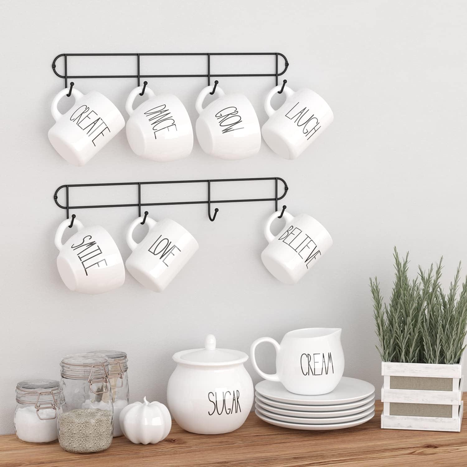 The Lakeside Collection Wall-Mounted Coffee Mug Rack