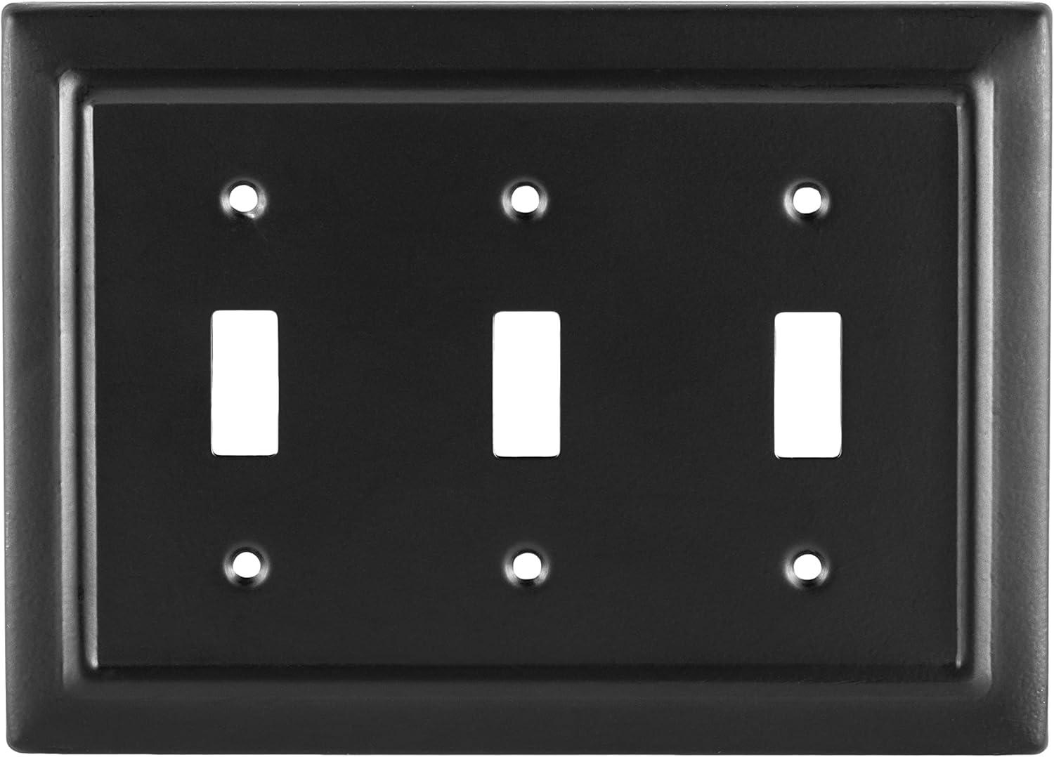 Architectural 3 - Gang Toggle Light Switch Standard Wall Plate