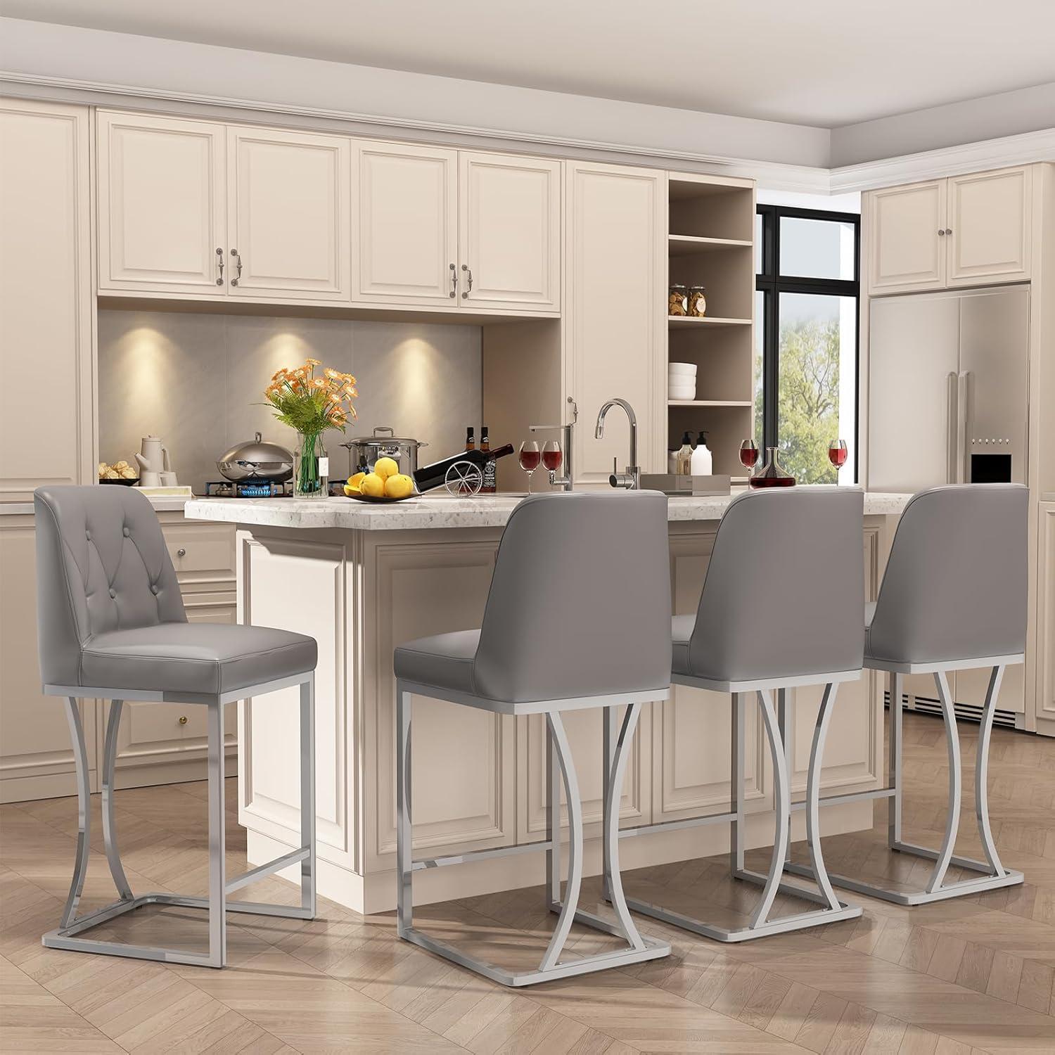 Mercer41 24" Counter Height Bar Stools with Back Kitchen Island Stools