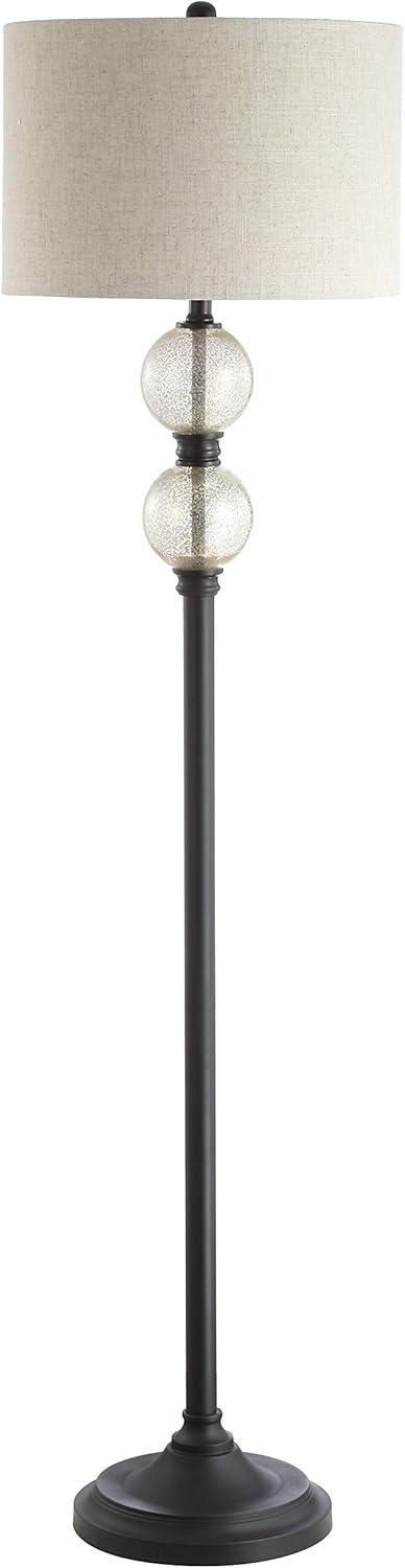 January 60" Black and Bronze Glass Floor Lamp