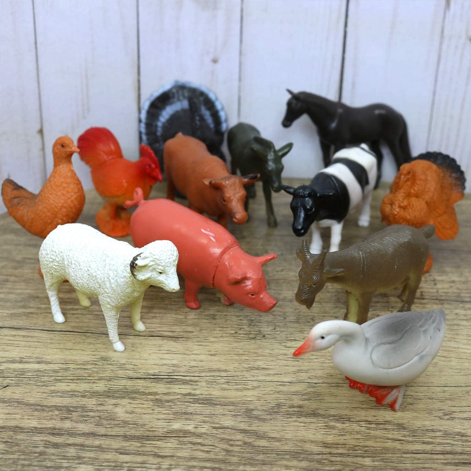 GIFTEXPRESS 5'' Farm Animals Figurine, Set of 12