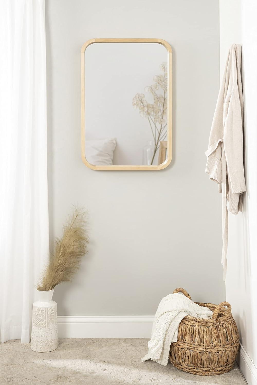 Kate and Laurel Hutton Wood Framed Radius Rectangle Mirror