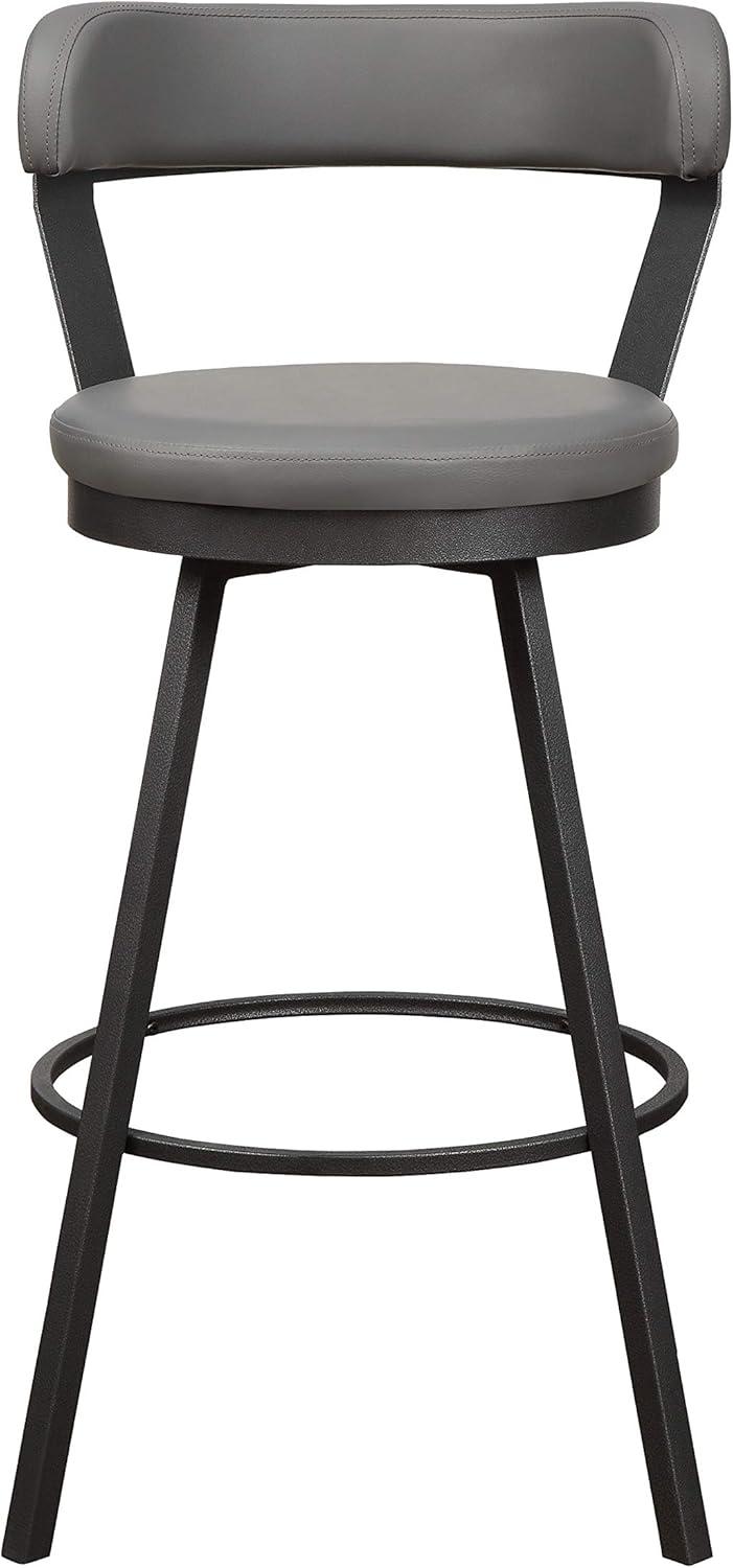 Lexicon Appert Metal Pub Height Swivel Stools in Dark Gray (Set of 2)