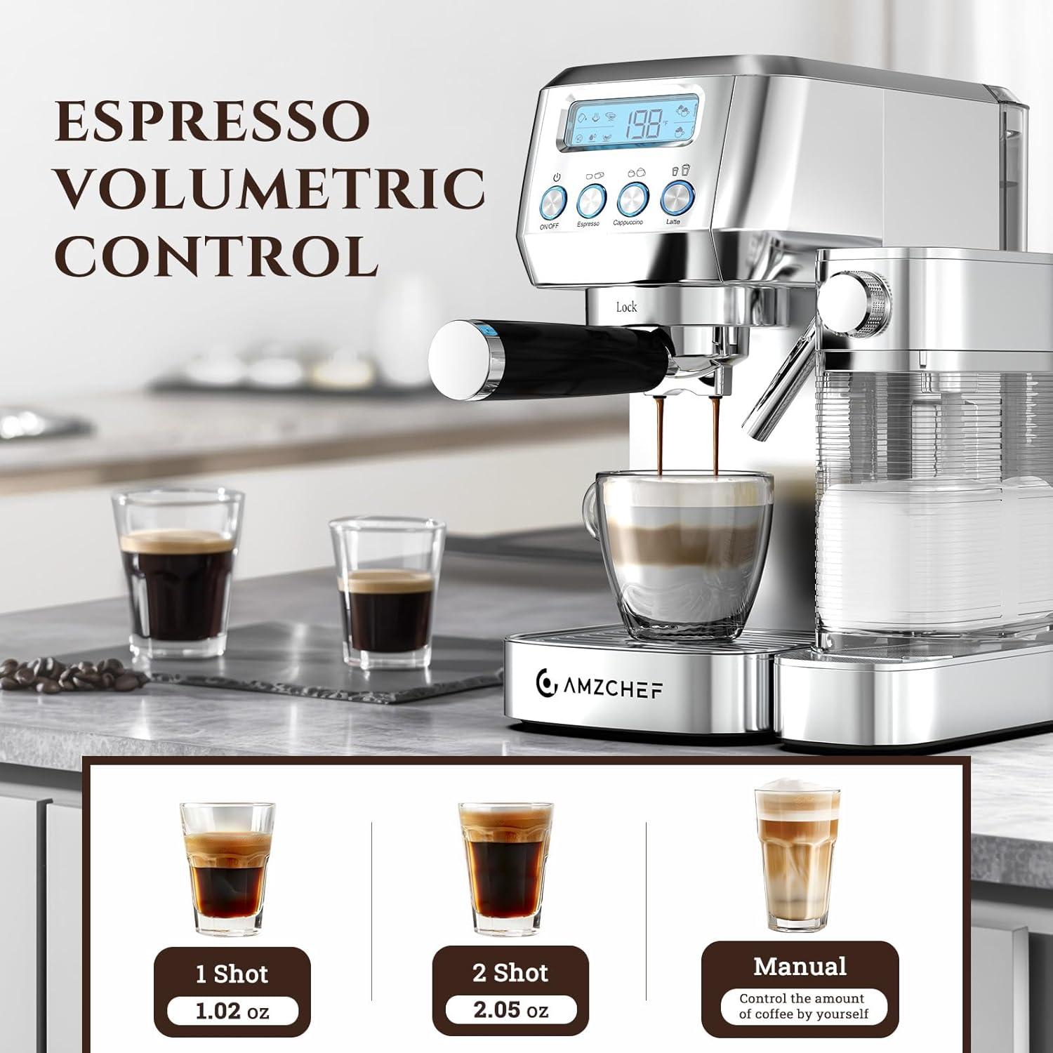 Stainless Steel Automatic Espresso Machine with Steam Wand