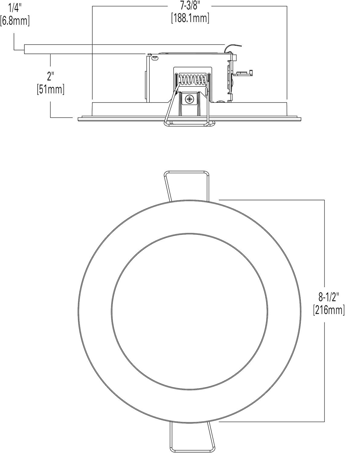 8.5'' Dimmable Air-Tight LED Retrofit Recessed Lighting Kit