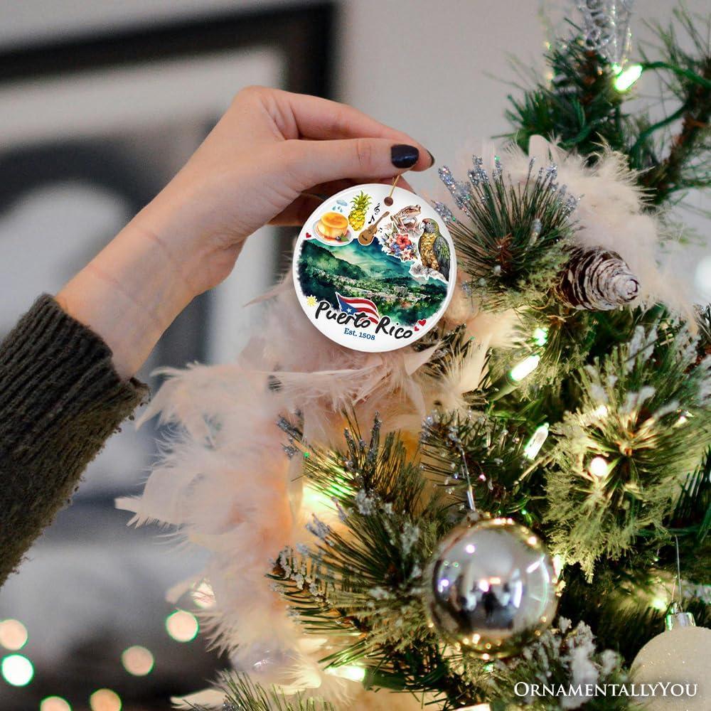 Artistic Puerto Rico Tropical Scenery Ornament, Caribbean Paradise Souvenir Gift  3
