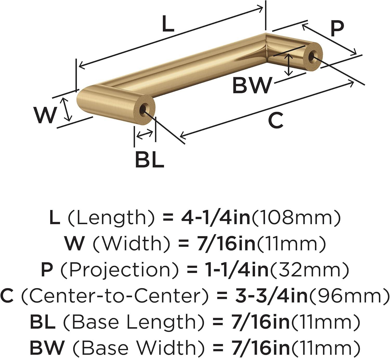 Champagne Bronze 3-3/4 inch Modern Bar Cabinet Pull